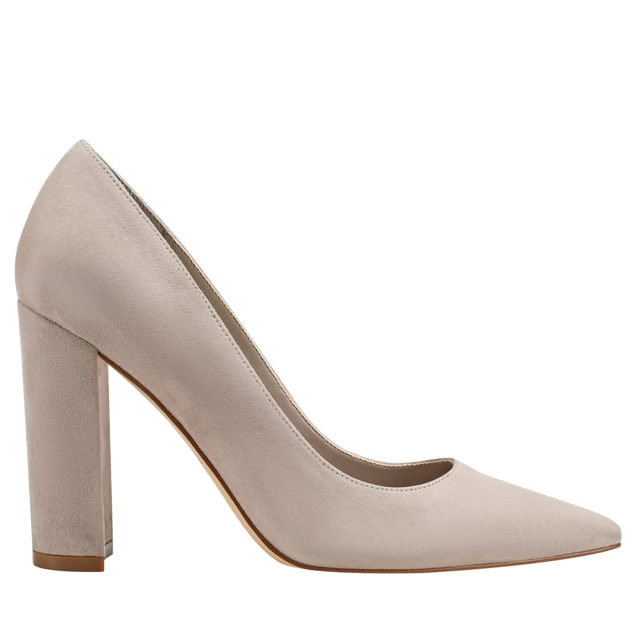 Hot Marc Fisher Abilene Block Heel Pointy Toe Pump Taupe