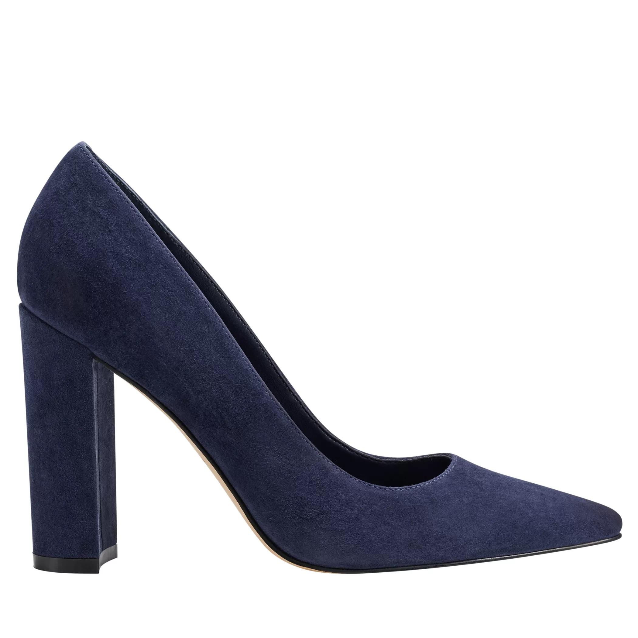 New Marc Fisher Abilene Block Heel Pointy Toe Pump Dark Blue