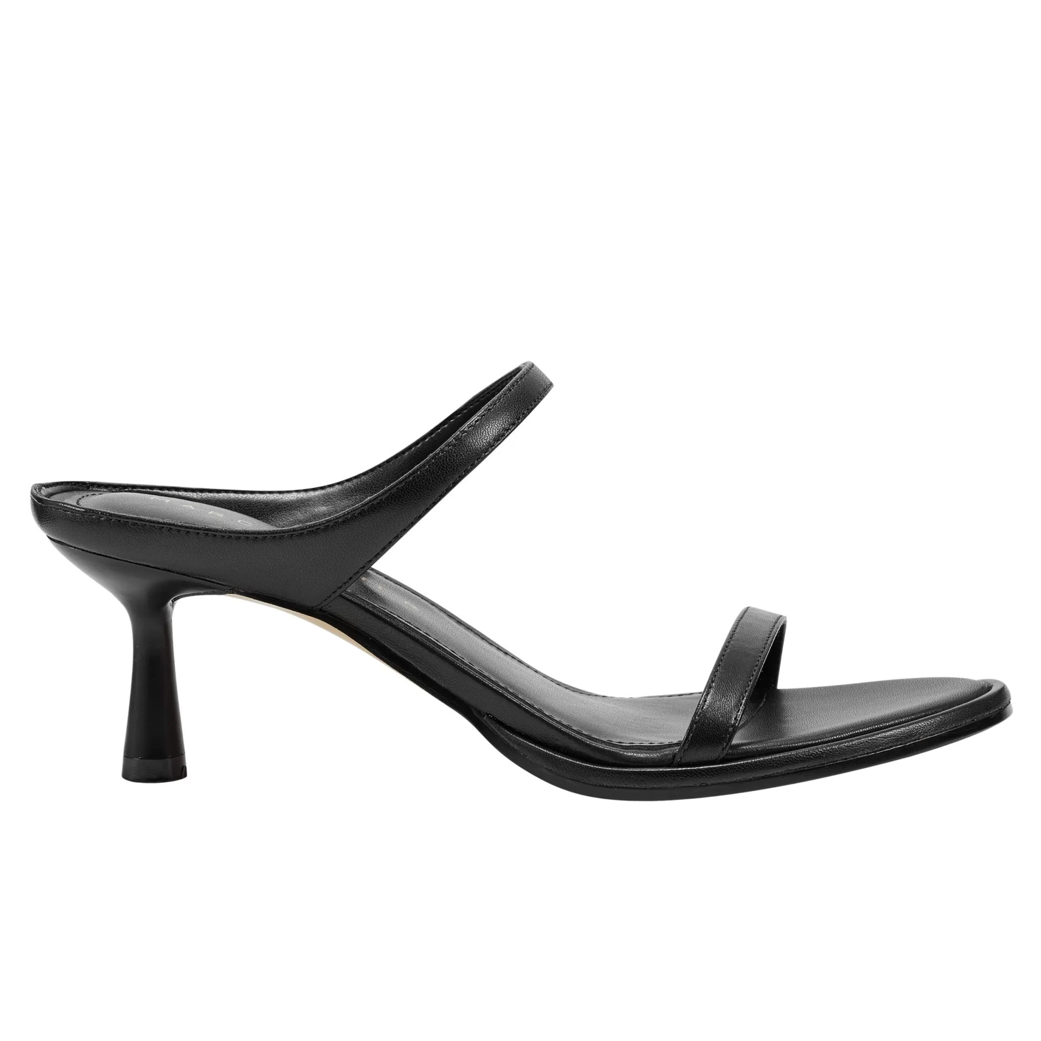 Shop Marc Fisher Alonde Heeled Slide Sandal Black Leather