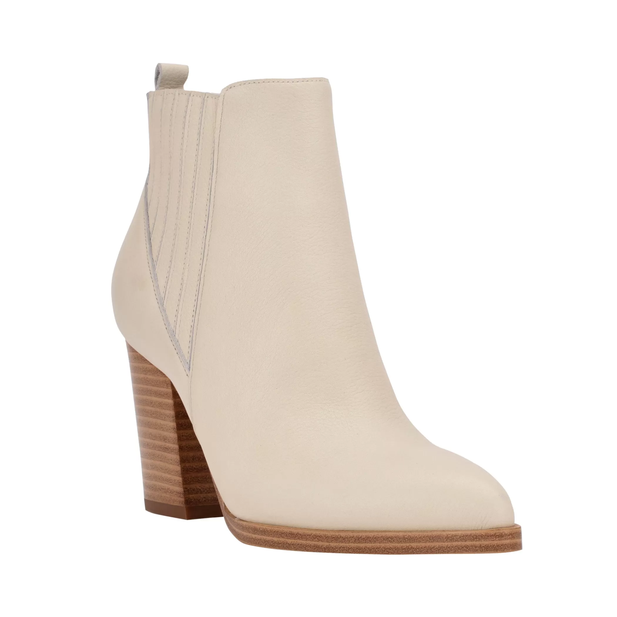 Fashion Marc Fisher Alva Pointy Toe Bootie Chic Cream Leather