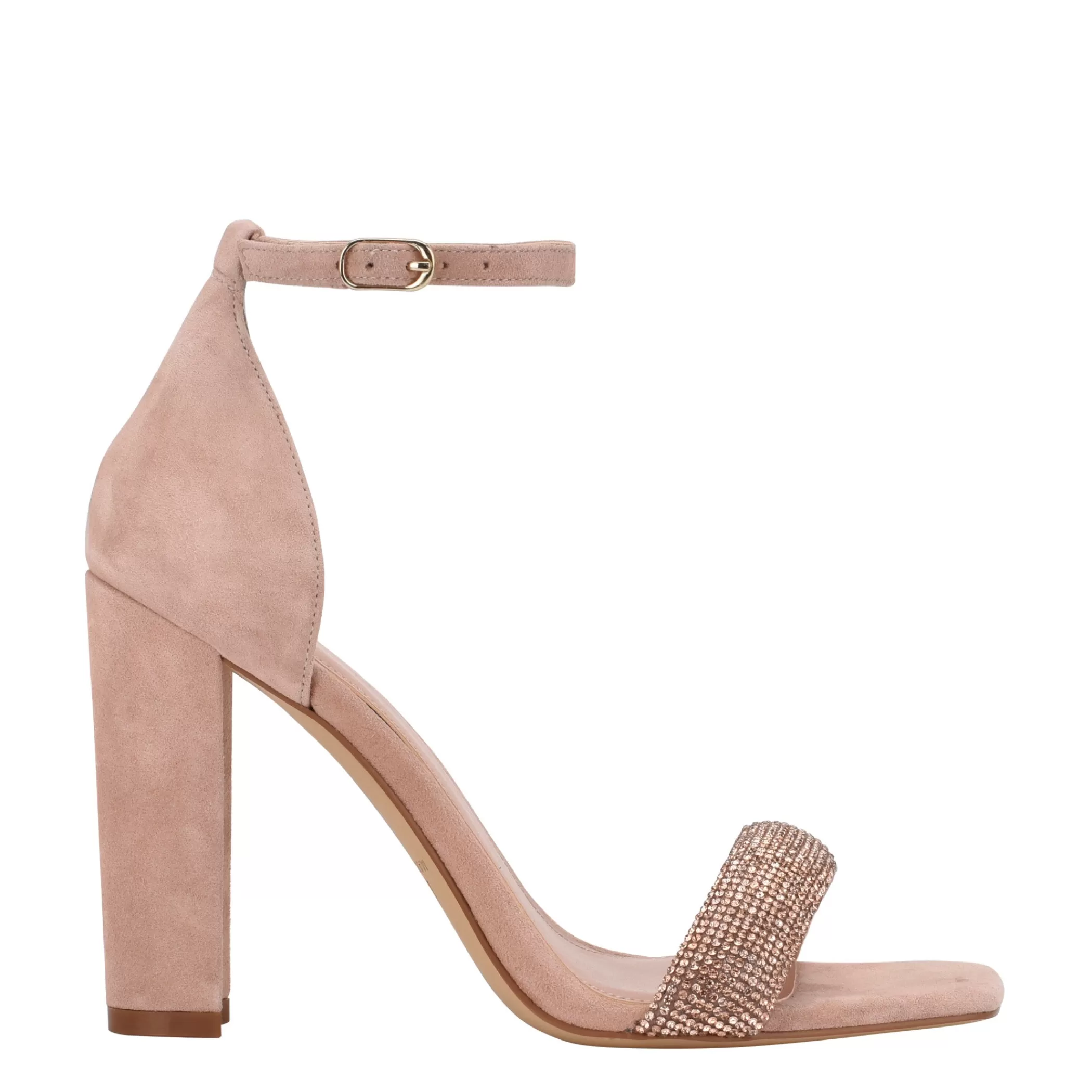 Fashion Marc Fisher Angelo Ankle Strap Heeled Sandal Pink Natural Suede