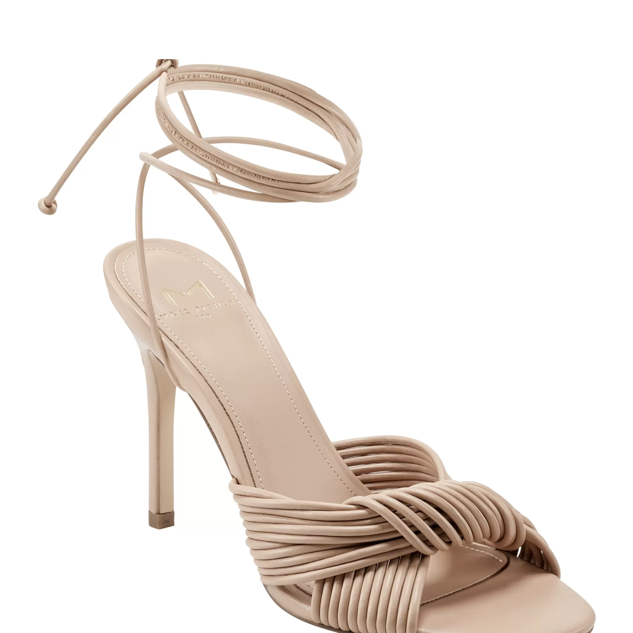 Hot Marc Fisher Brista Ankle Wrap Heeled Sandal Light Natural