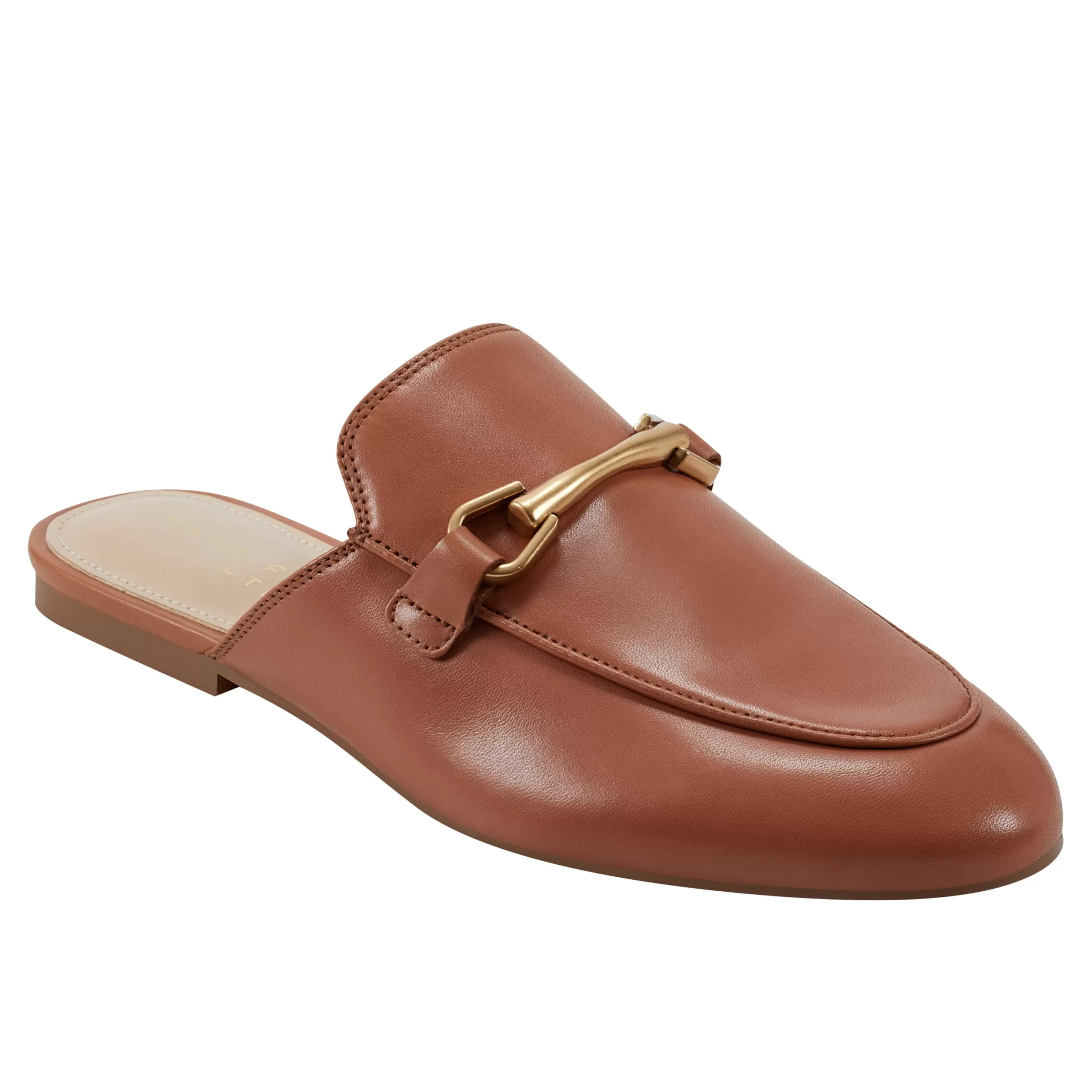 Sale Marc Fisher Butler Loafer Mule Brown Leather