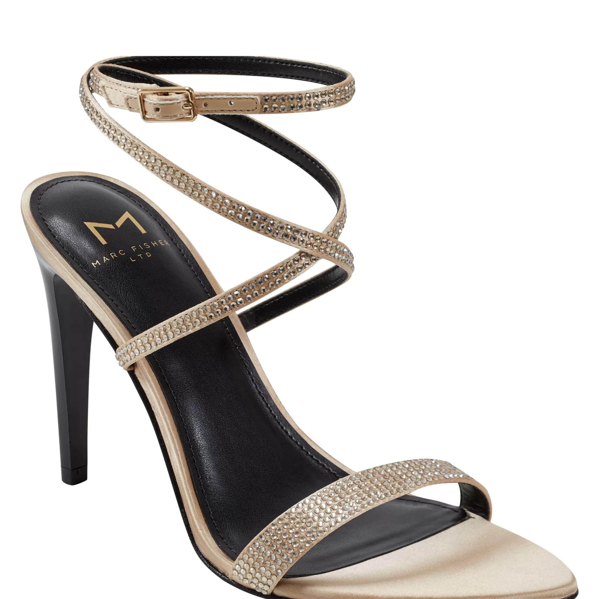 Best Marc Fisher Cammile Strappy Dress Sandal Nude Crystal