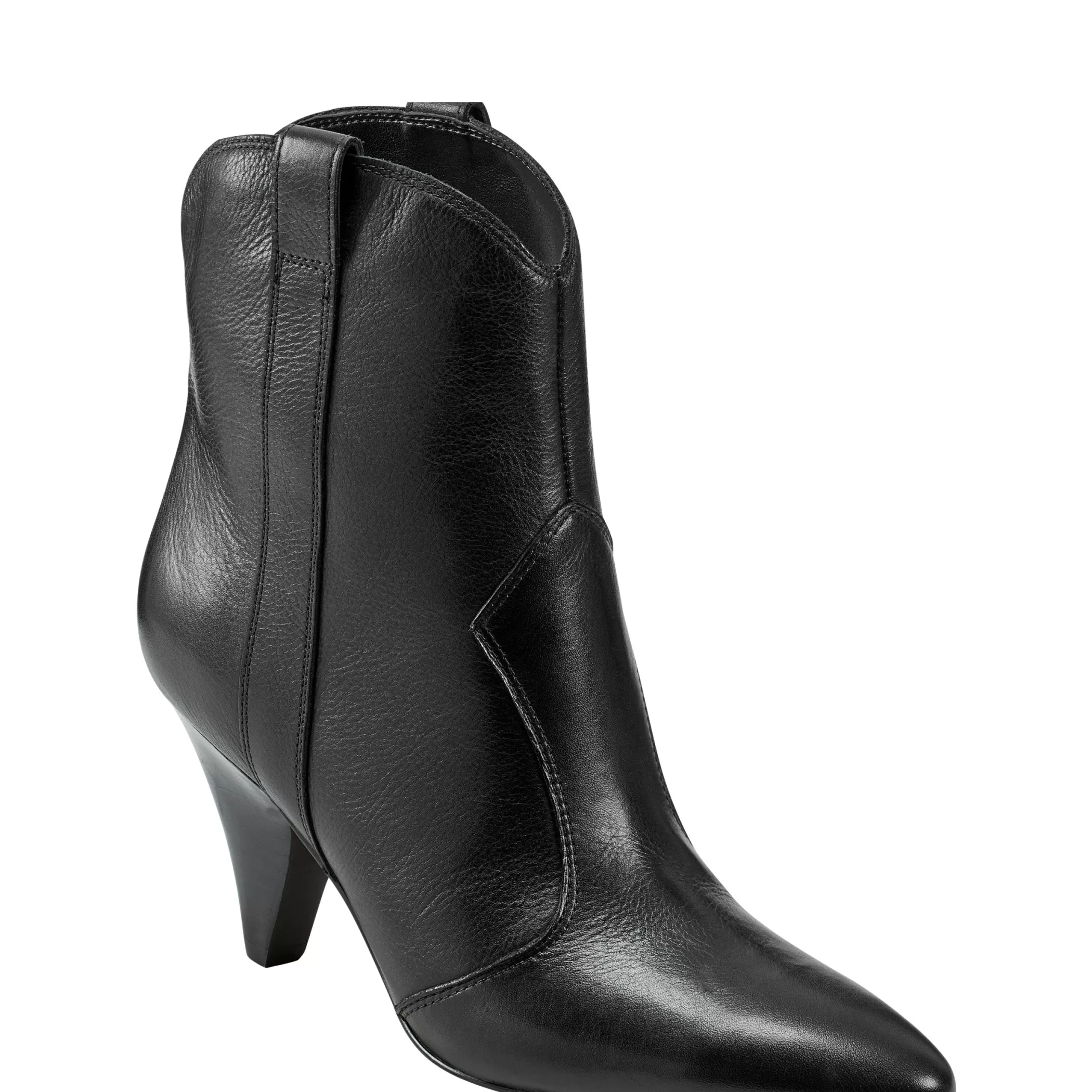 Discount Marc Fisher Carissa Heeled Western Bootie Black Leather