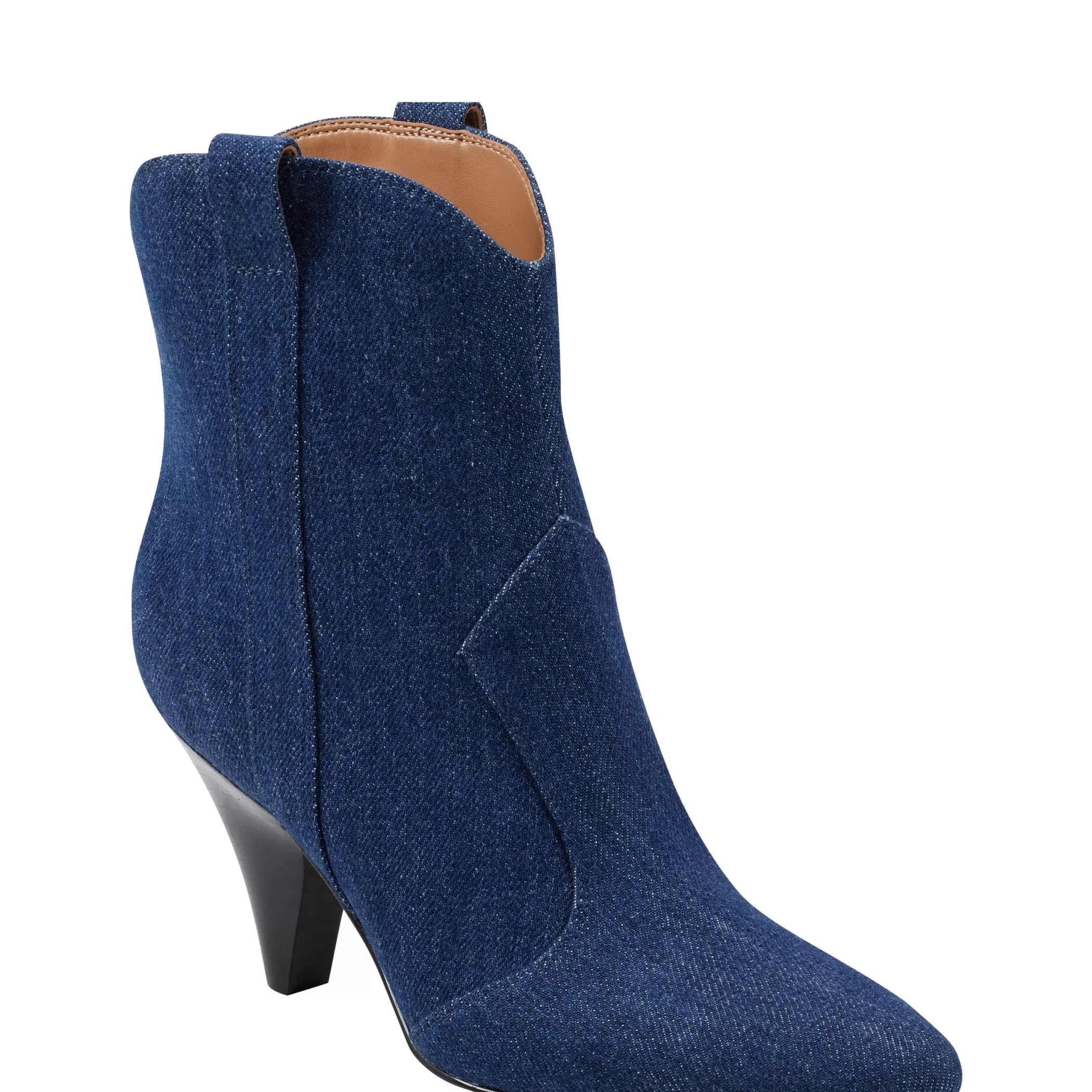 Fashion Marc Fisher Carissa Heeled Western Bootie Denim