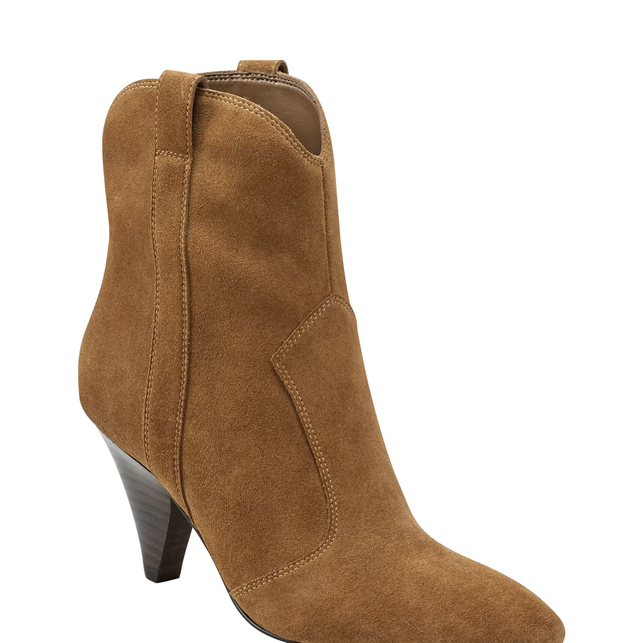 Best Sale Marc Fisher Carissa Heeled Western Bootie Cognac Suede