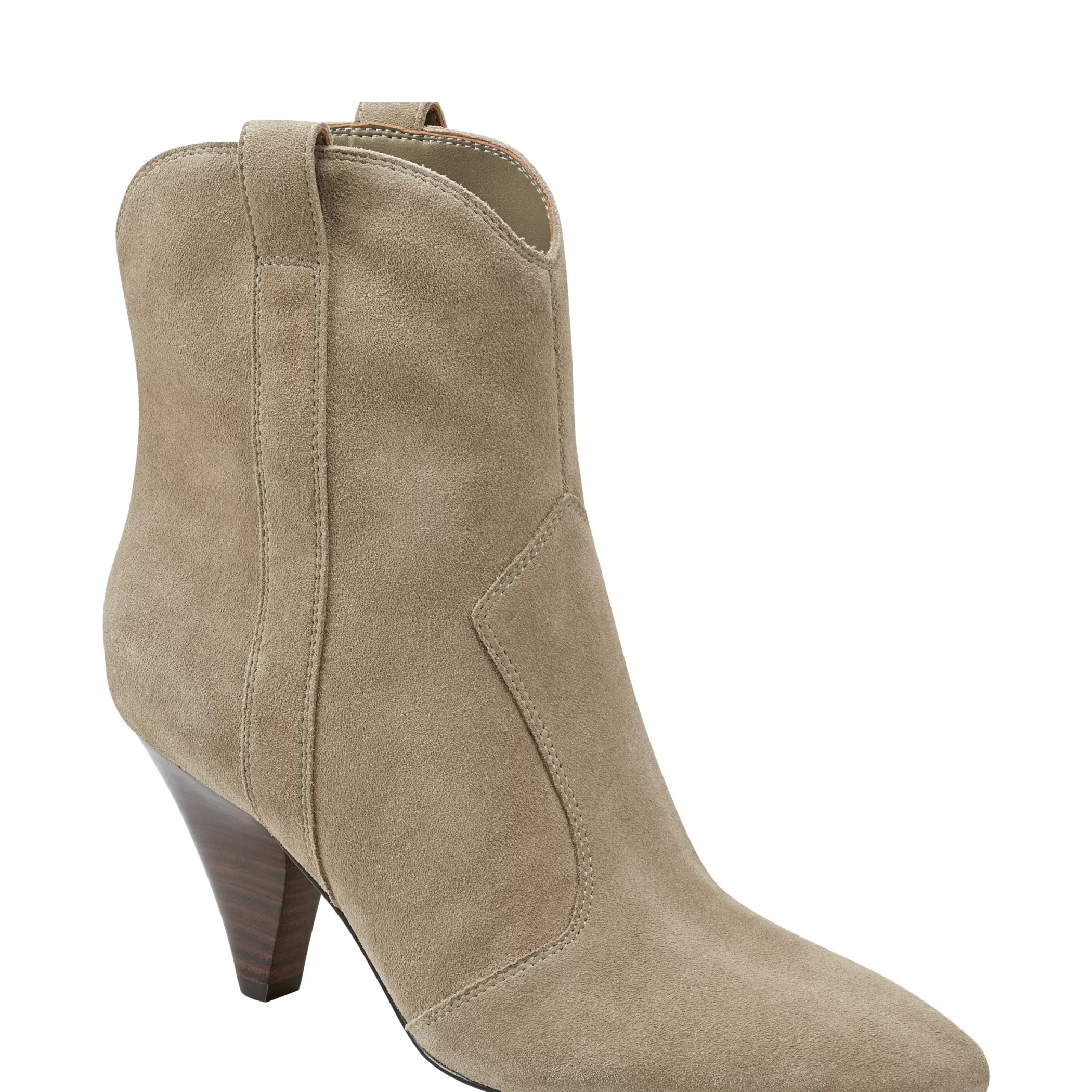 Flash Sale Marc Fisher Carissa Heeled Western Bootie Natural Suede