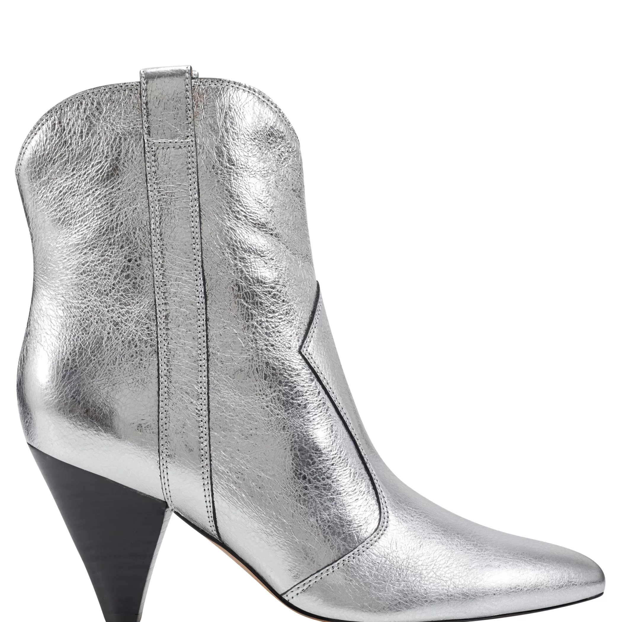 Fashion Marc Fisher Carissa Heeled Western Bootie Silver