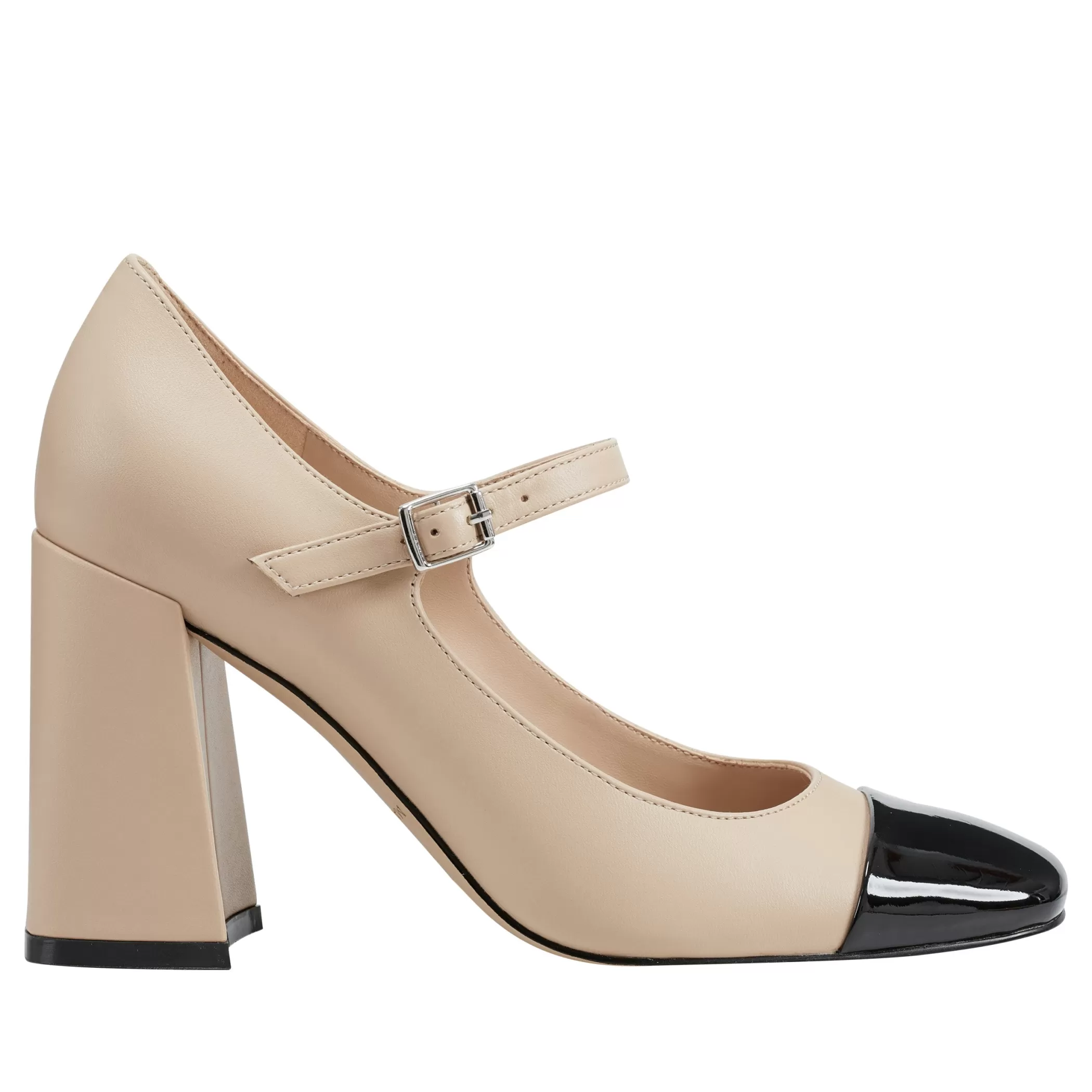 Discount Marc Fisher Charine Cap Toe Mary Jane Natural/Black