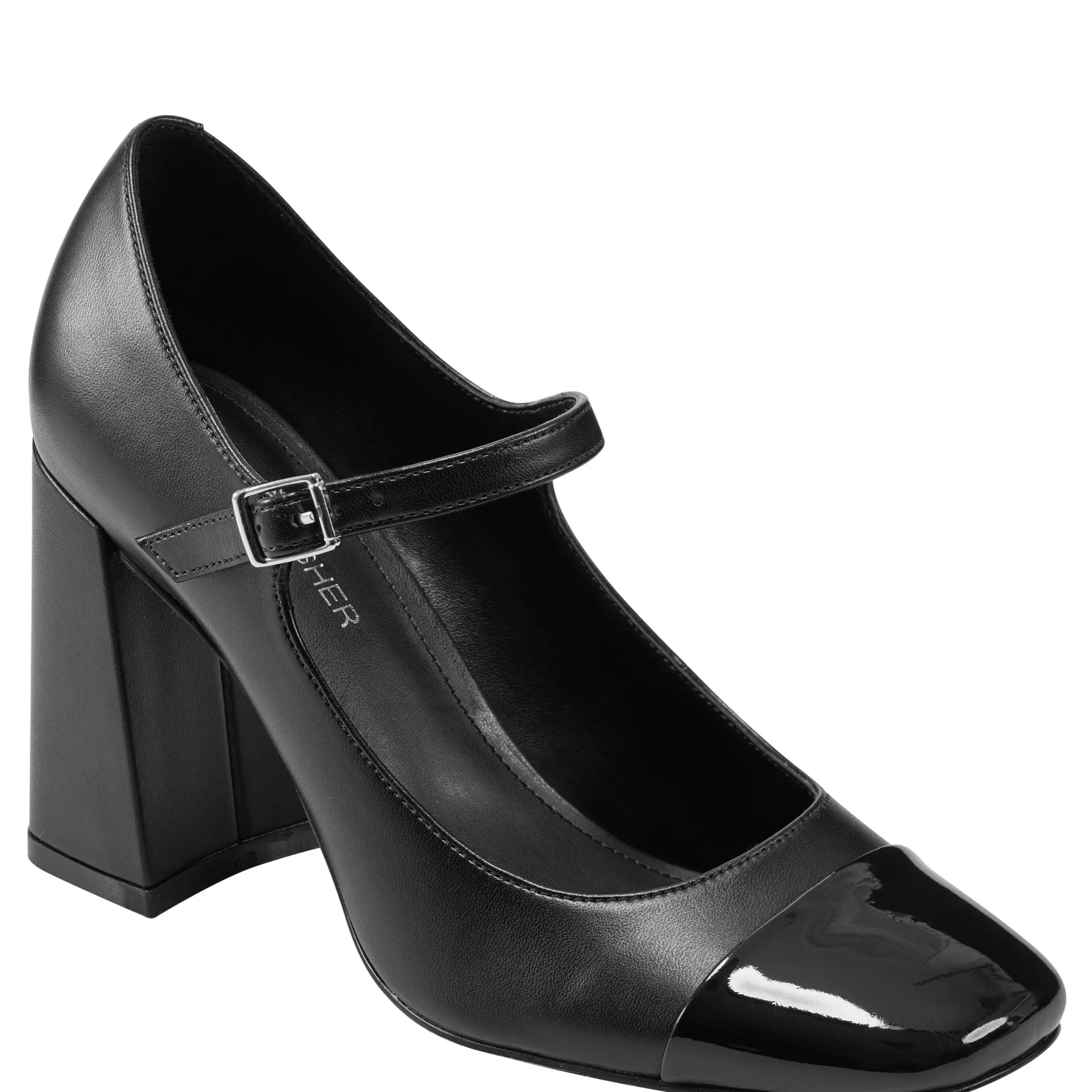 Discount Marc Fisher Charine Cap Toe Mary Jane Black/Black