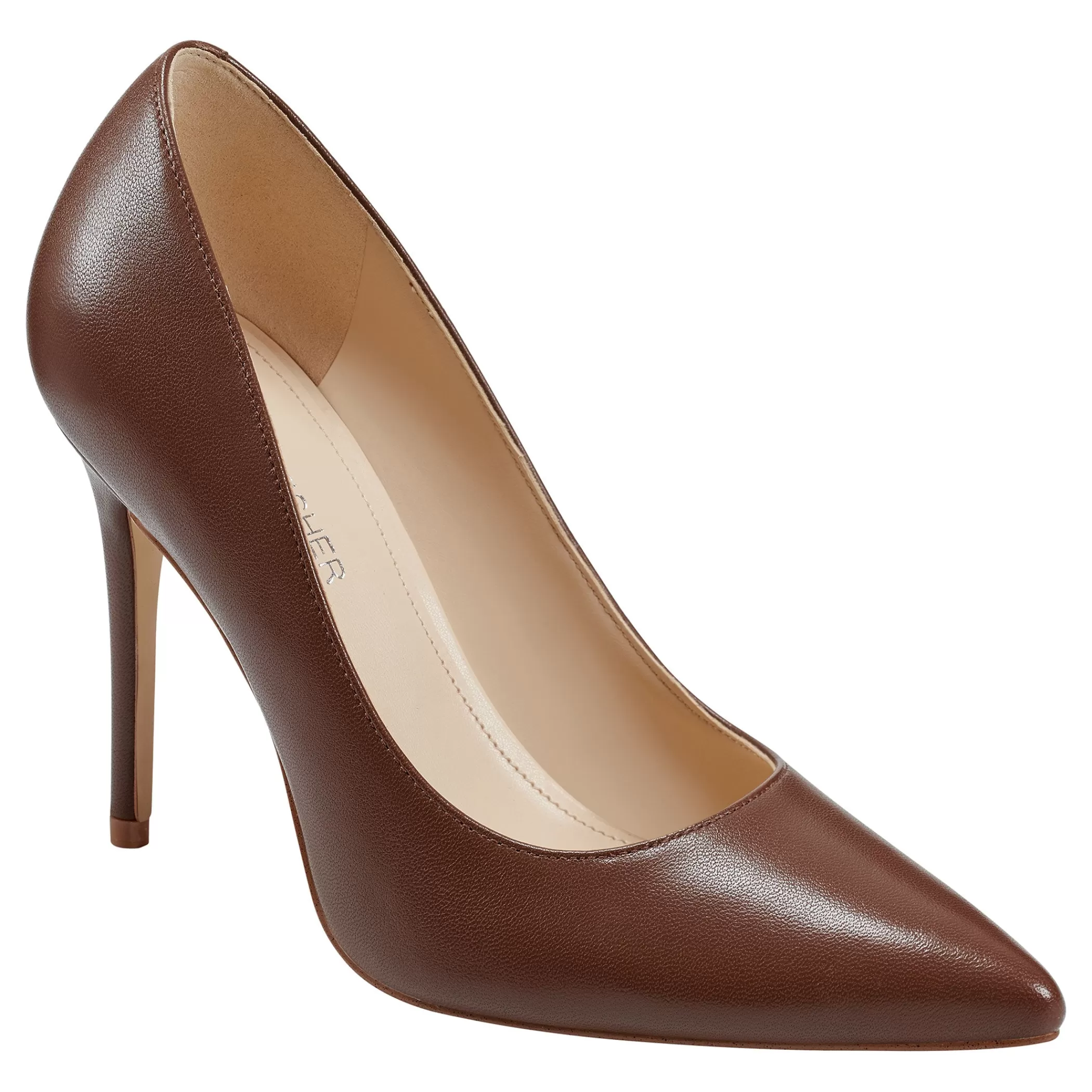 Best Sale Marc Fisher Codie Pump Medium Brown Leather