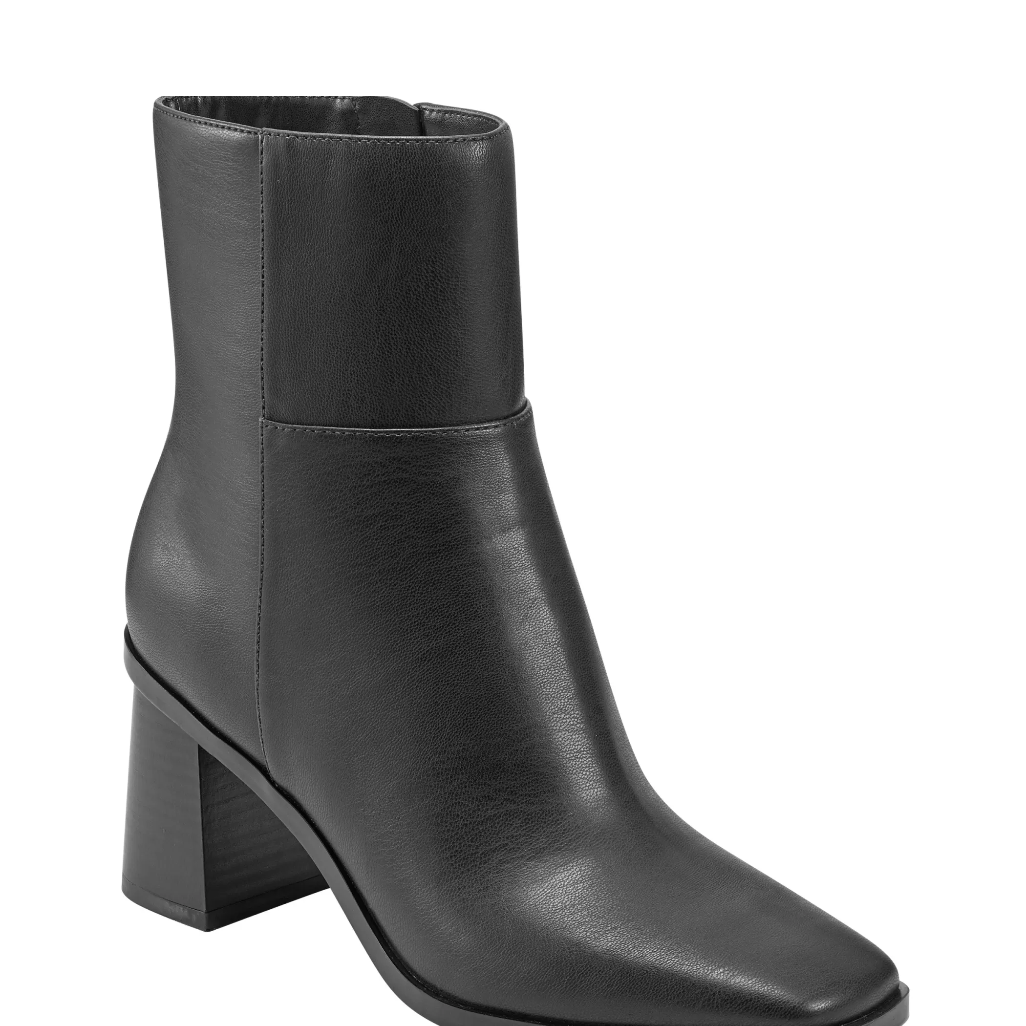 New Marc Fisher Dairey Square Toe Block Heel Dress Bootie Black