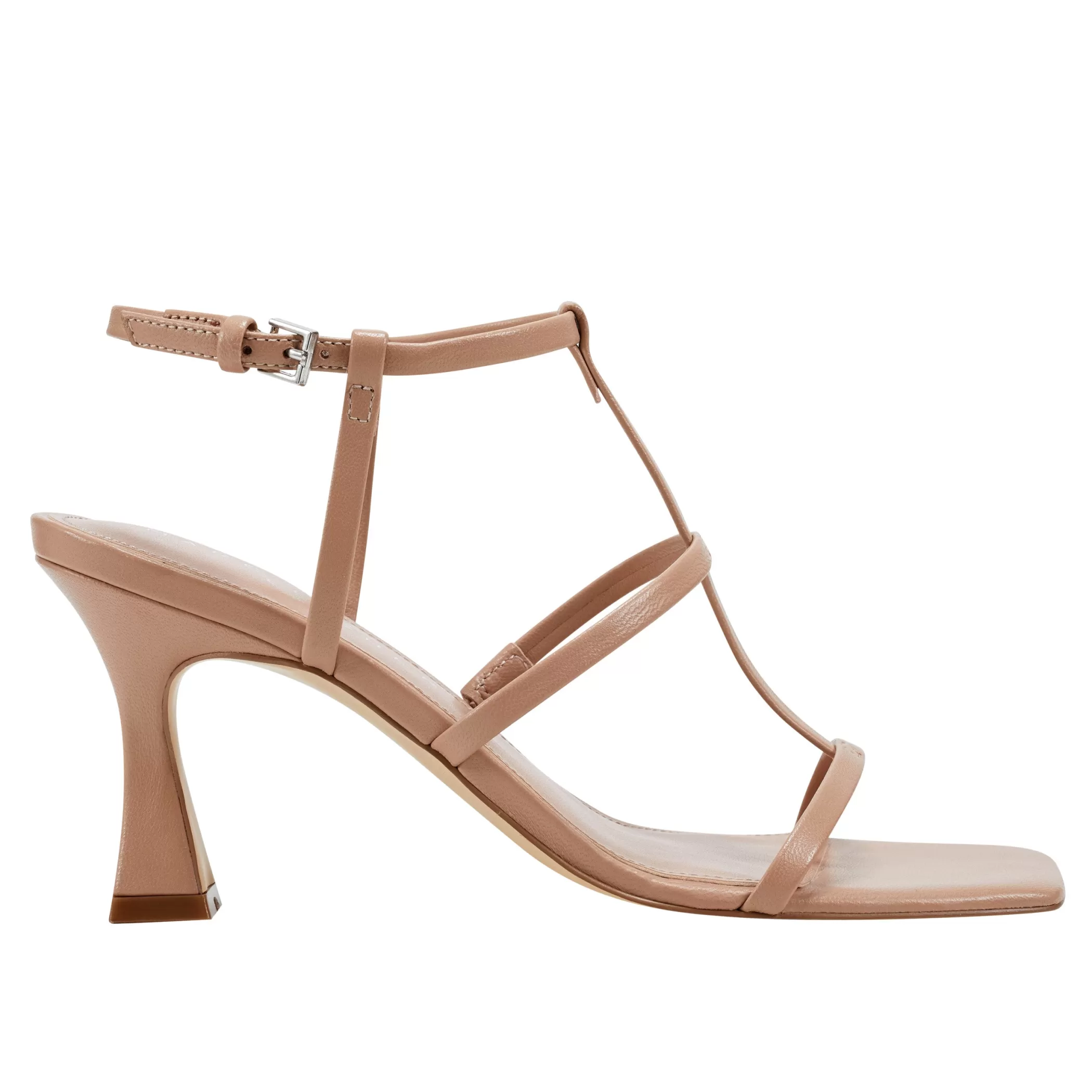 New Marc Fisher Dennie Strappy Dress Sandal Natural Leather