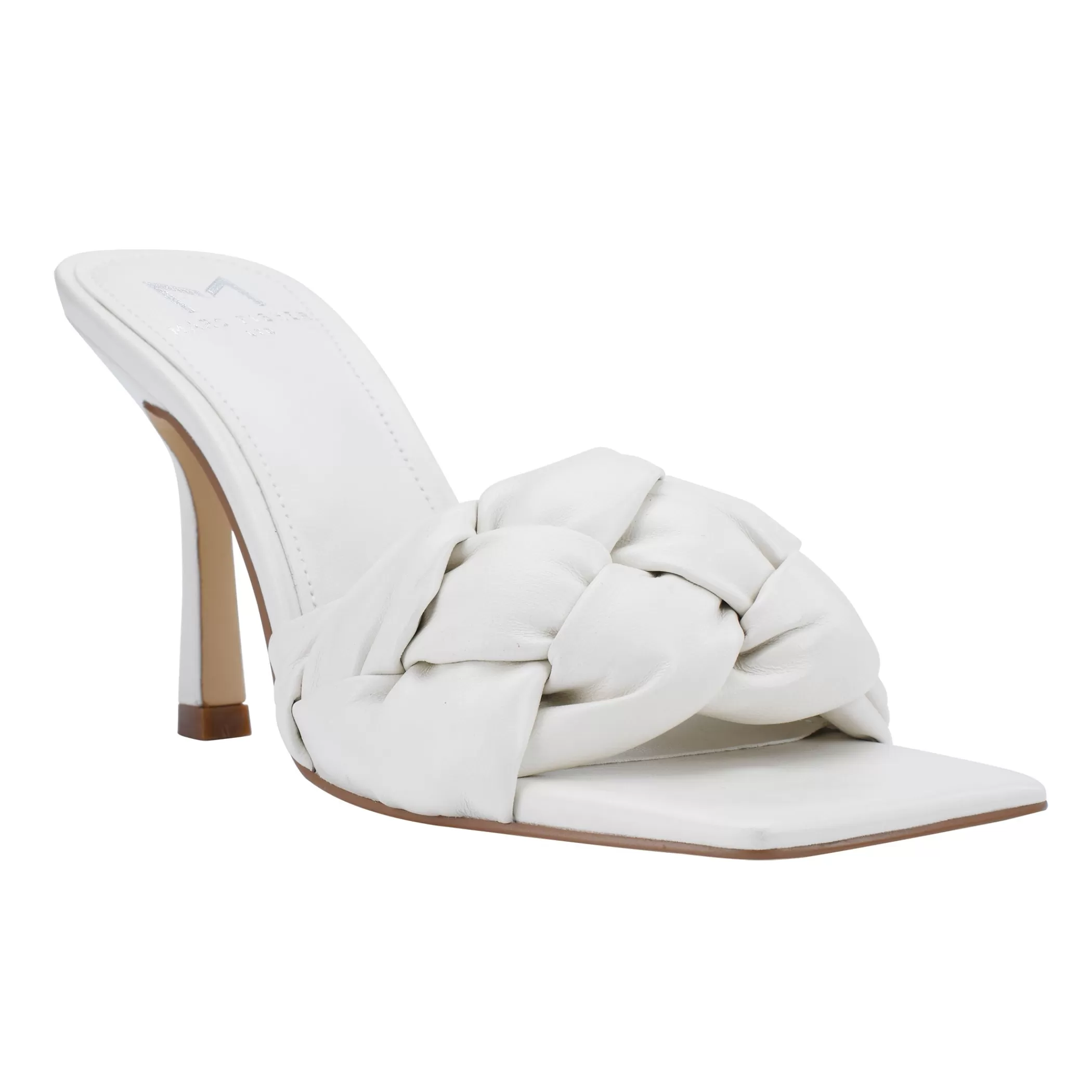 Cheap Marc Fisher Digana Square Toe Slide Ivory Leather