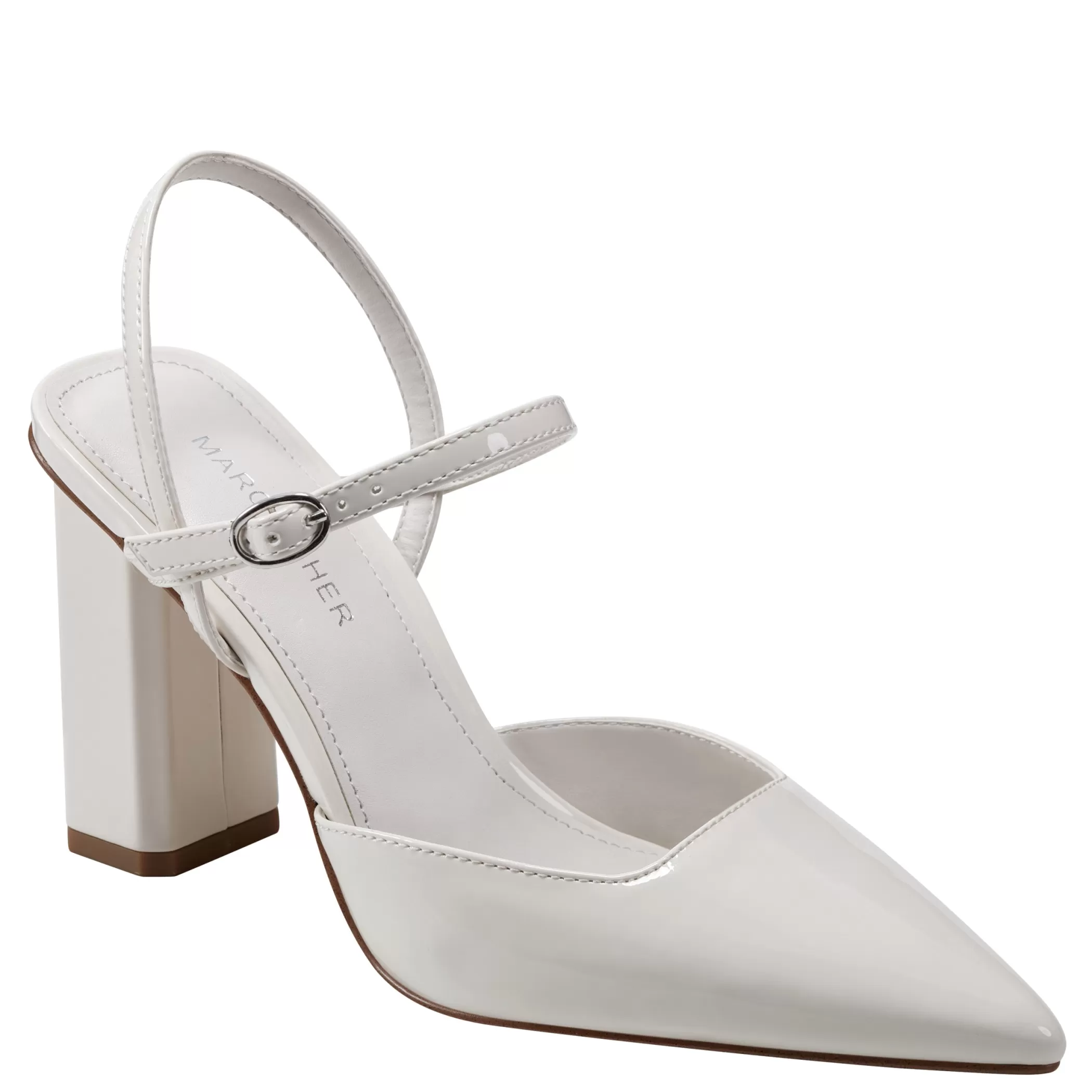 Discount Marc Fisher Doster Pointy Toe Slingback Chic Cream Patent