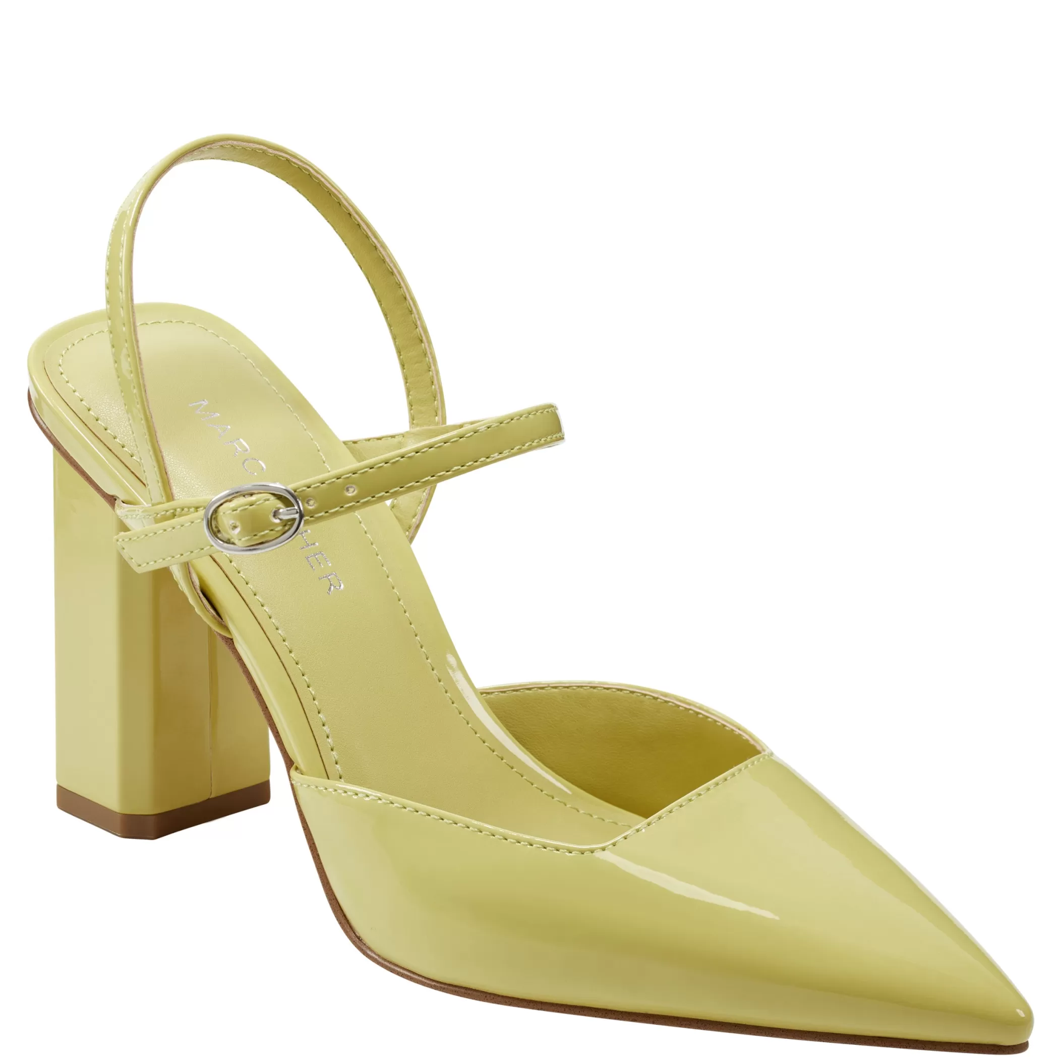 Best Marc Fisher Doster Pointy Toe Slingback Yellow Patent