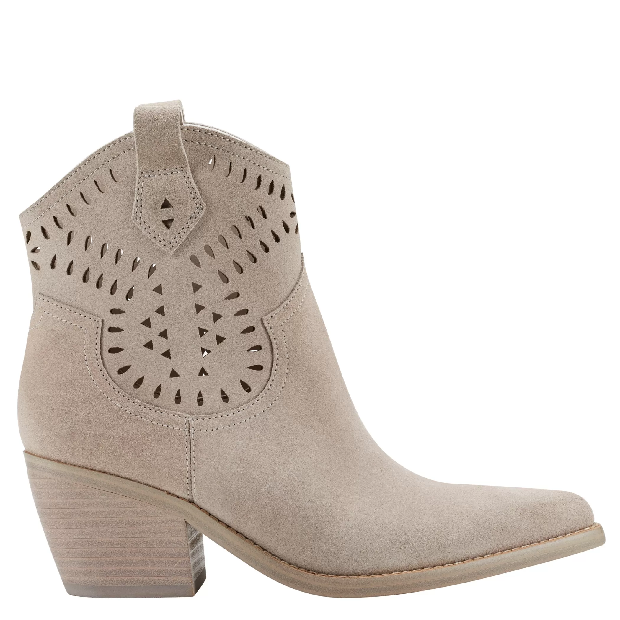 Discount Marc Fisher Elyma Perferated Western Bootie Taupe