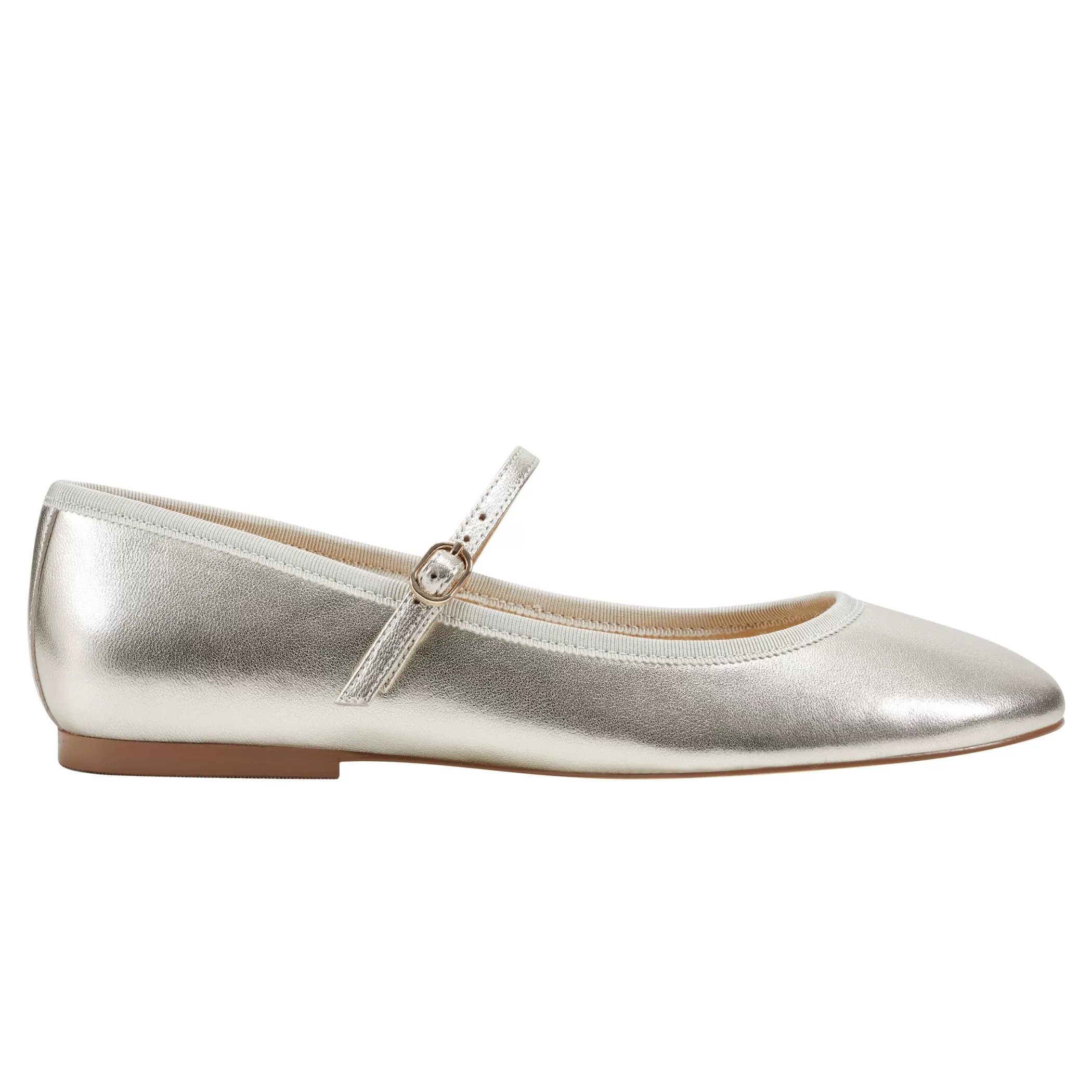 Clearance Marc Fisher Espina Ballet Flat Platino Leather