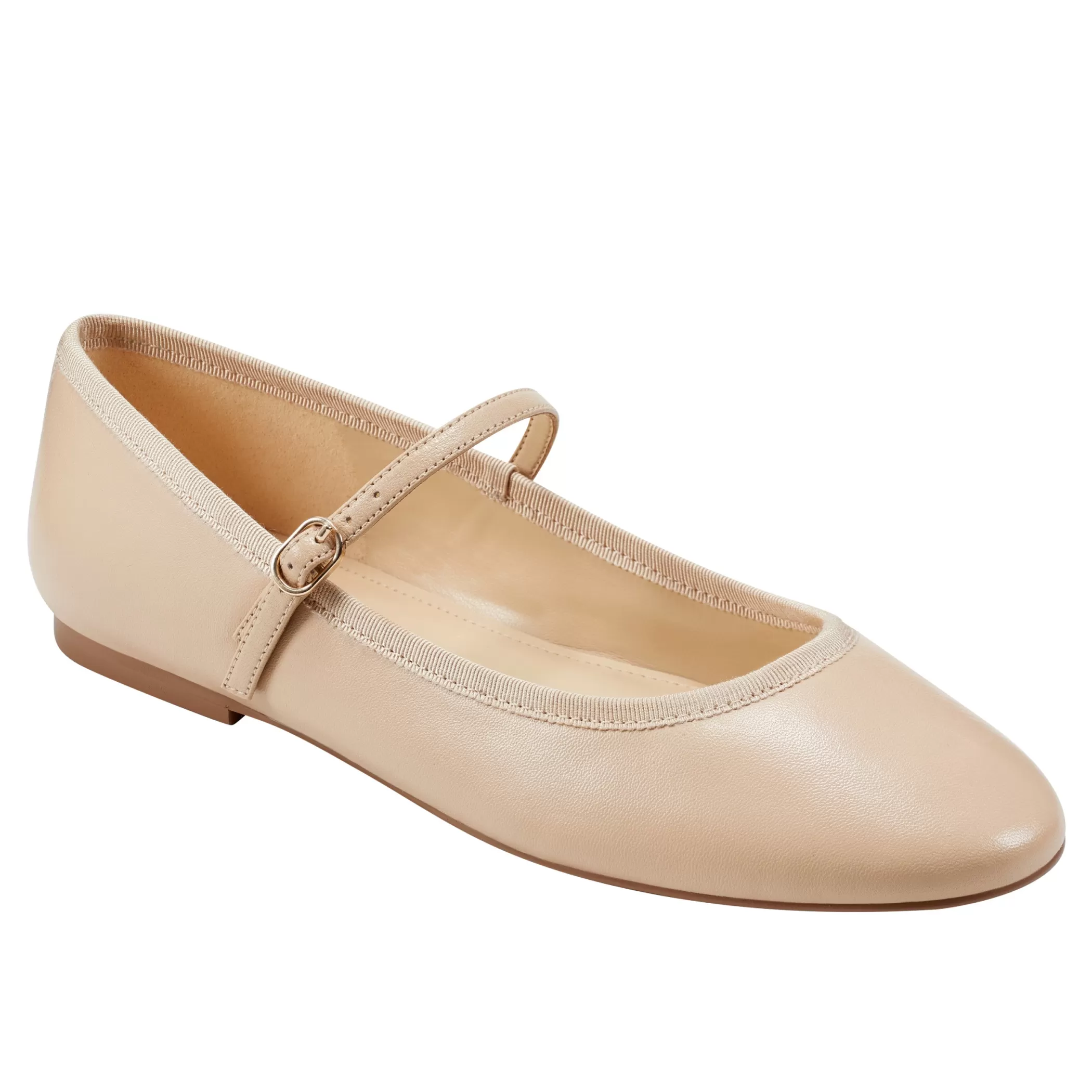 Sale Marc Fisher Espina Ballet Flat Natural Leather