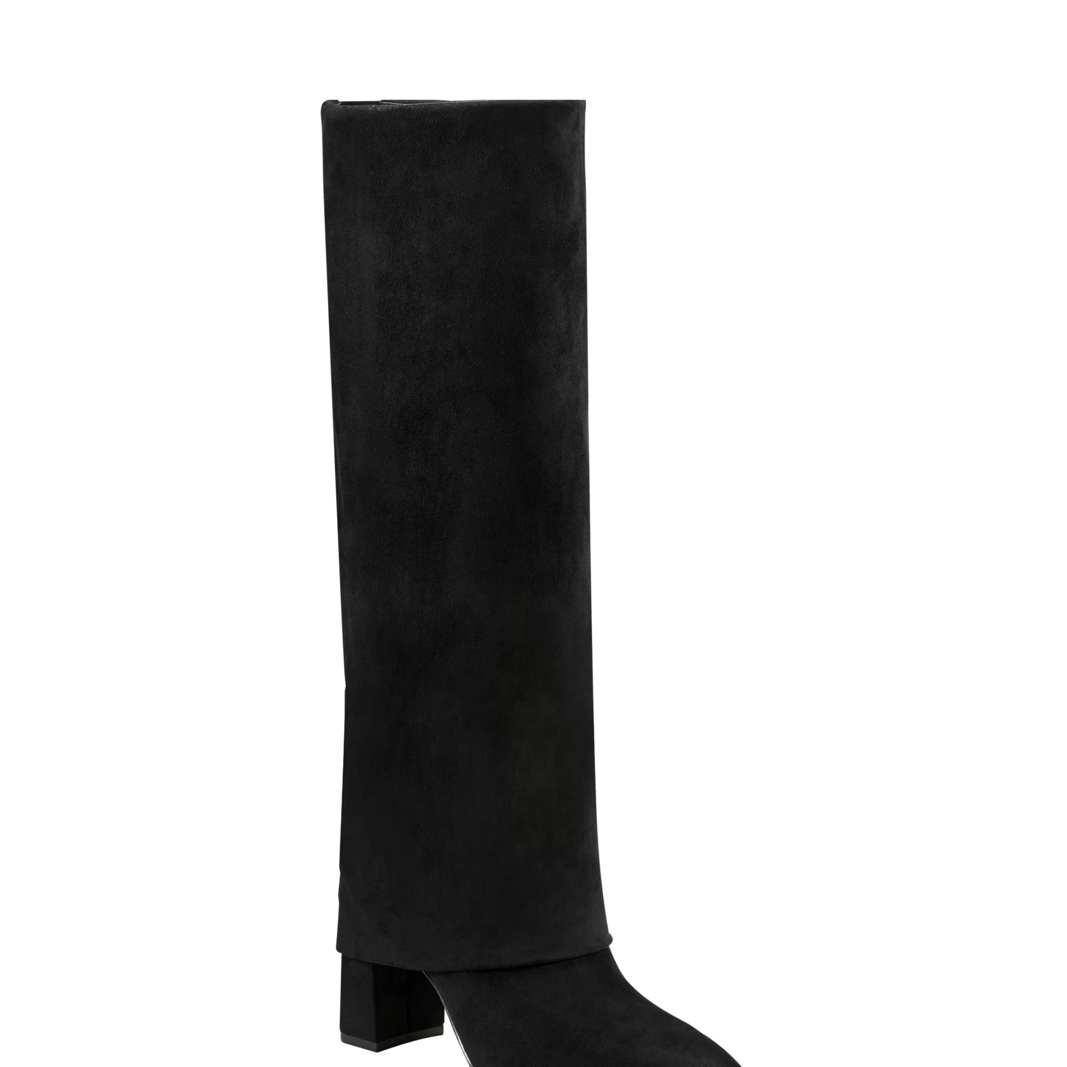 Fashion Marc Fisher Fadila Fold Over Pointy Toe Dress Boot Black Suede