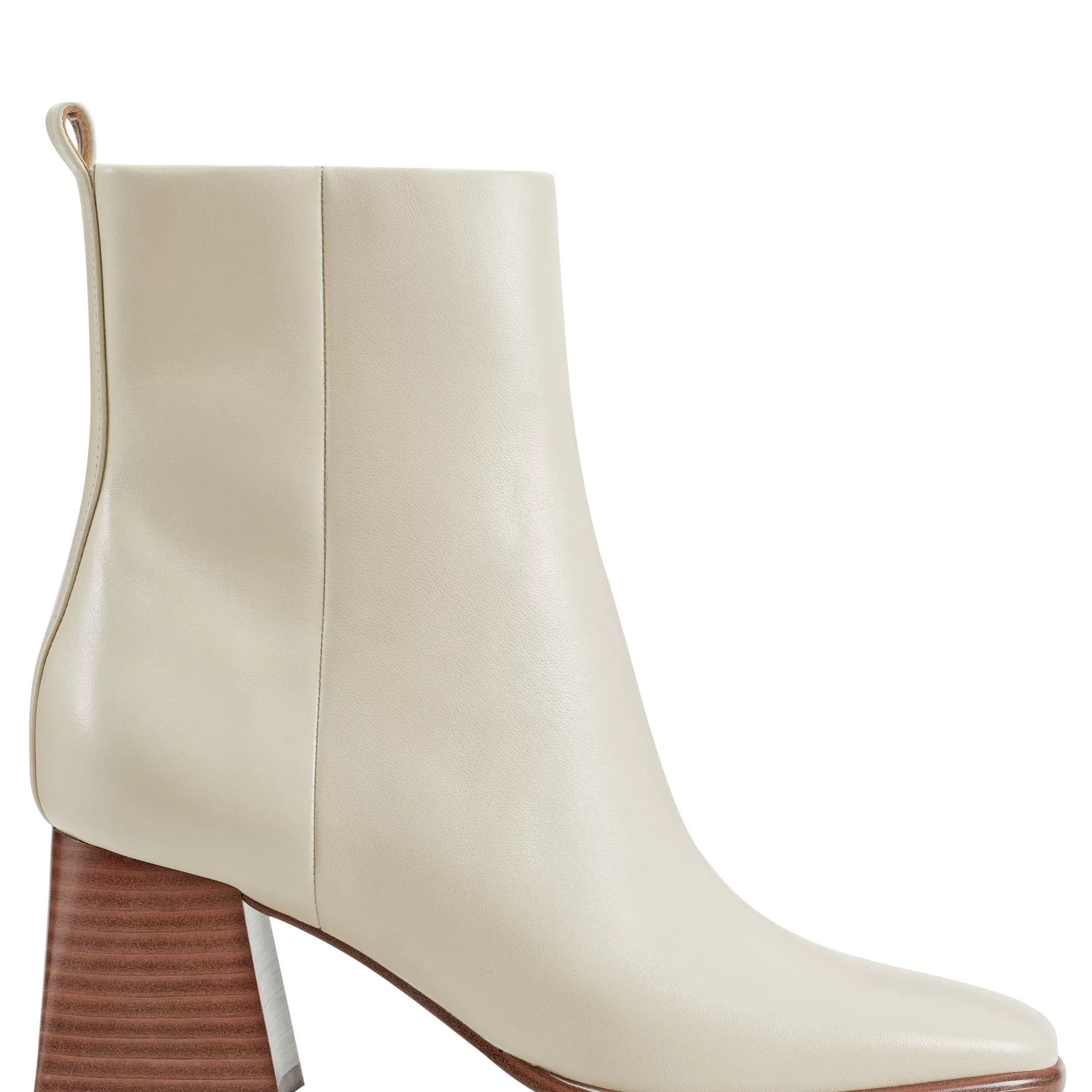 Outlet Marc Fisher Floria Square Toe Bootie Chic Cream Leather