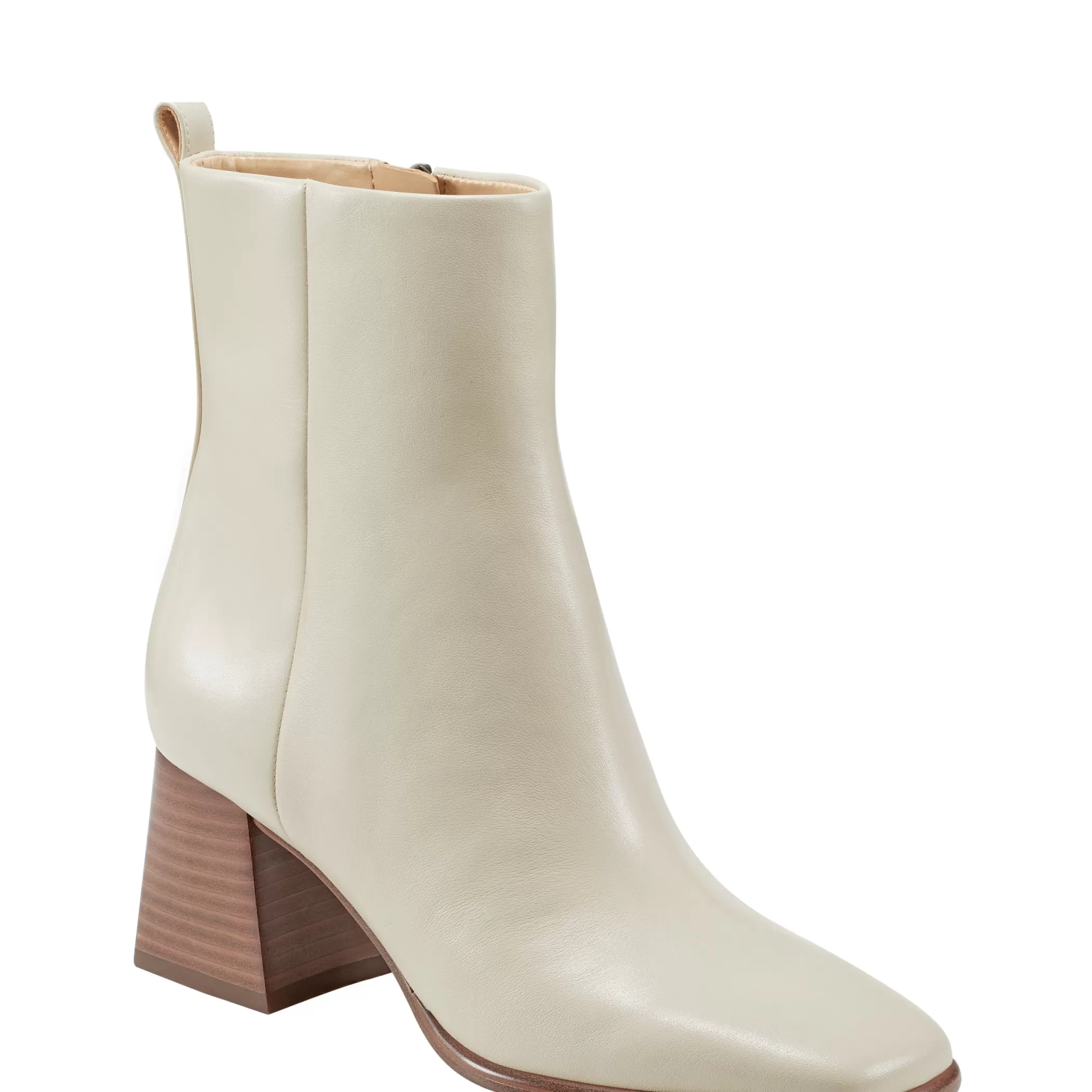 Outlet Marc Fisher Floria Square Toe Bootie Chic Cream Leather