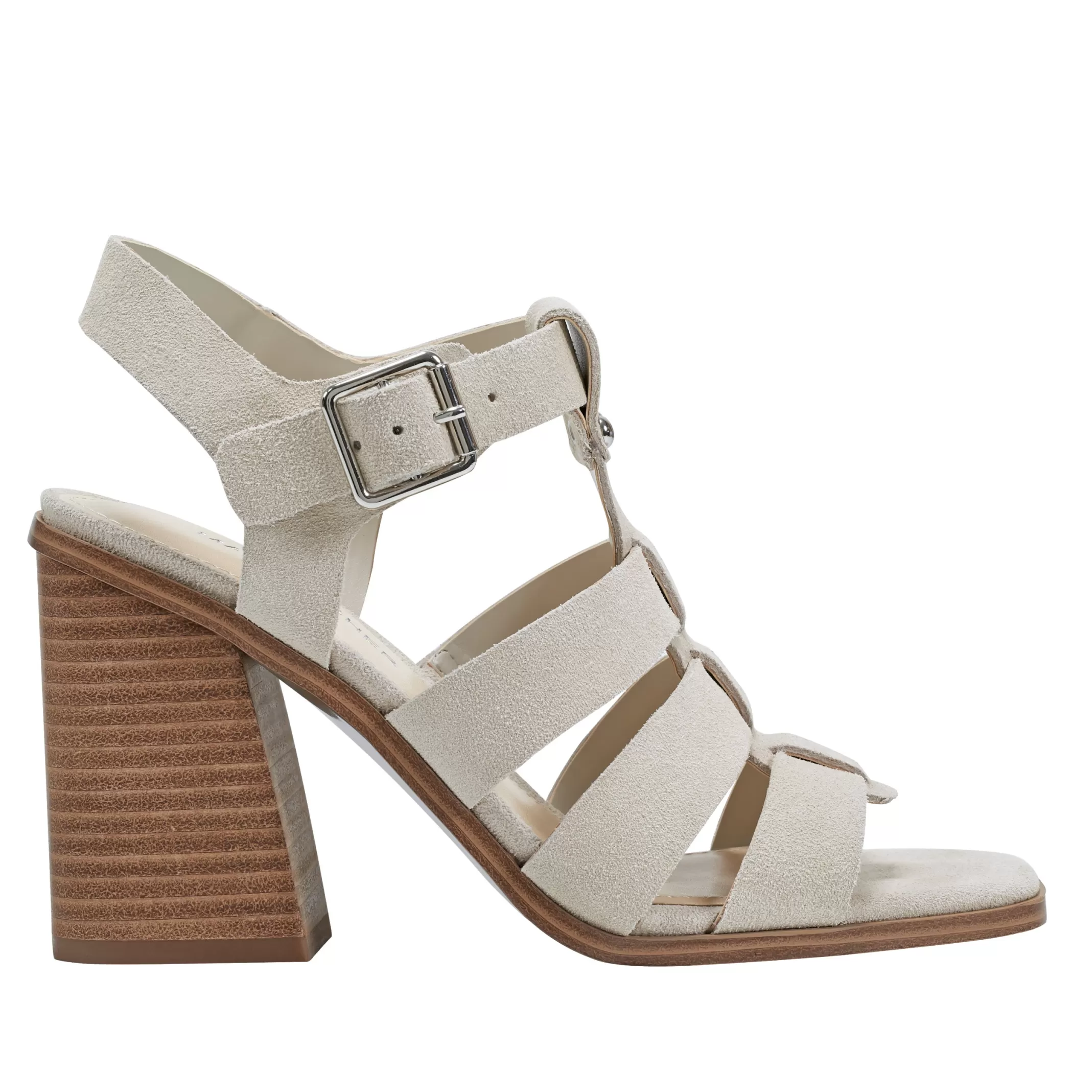 Sale Marc Fisher Fynlee Block Heel Sandal Ivory Suede