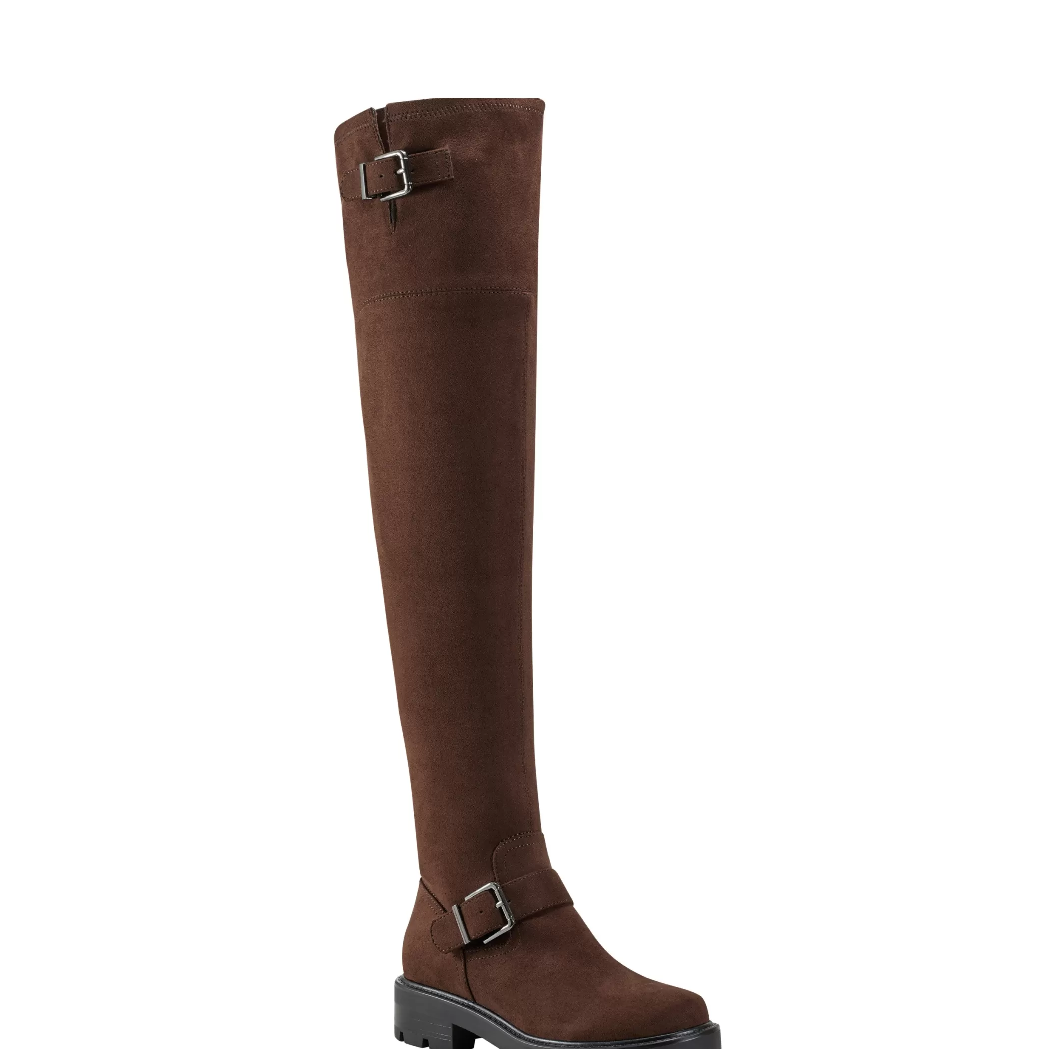 Online Marc Fisher Ganven Lug Sole Over The Knee Boot Dark Brown Leather