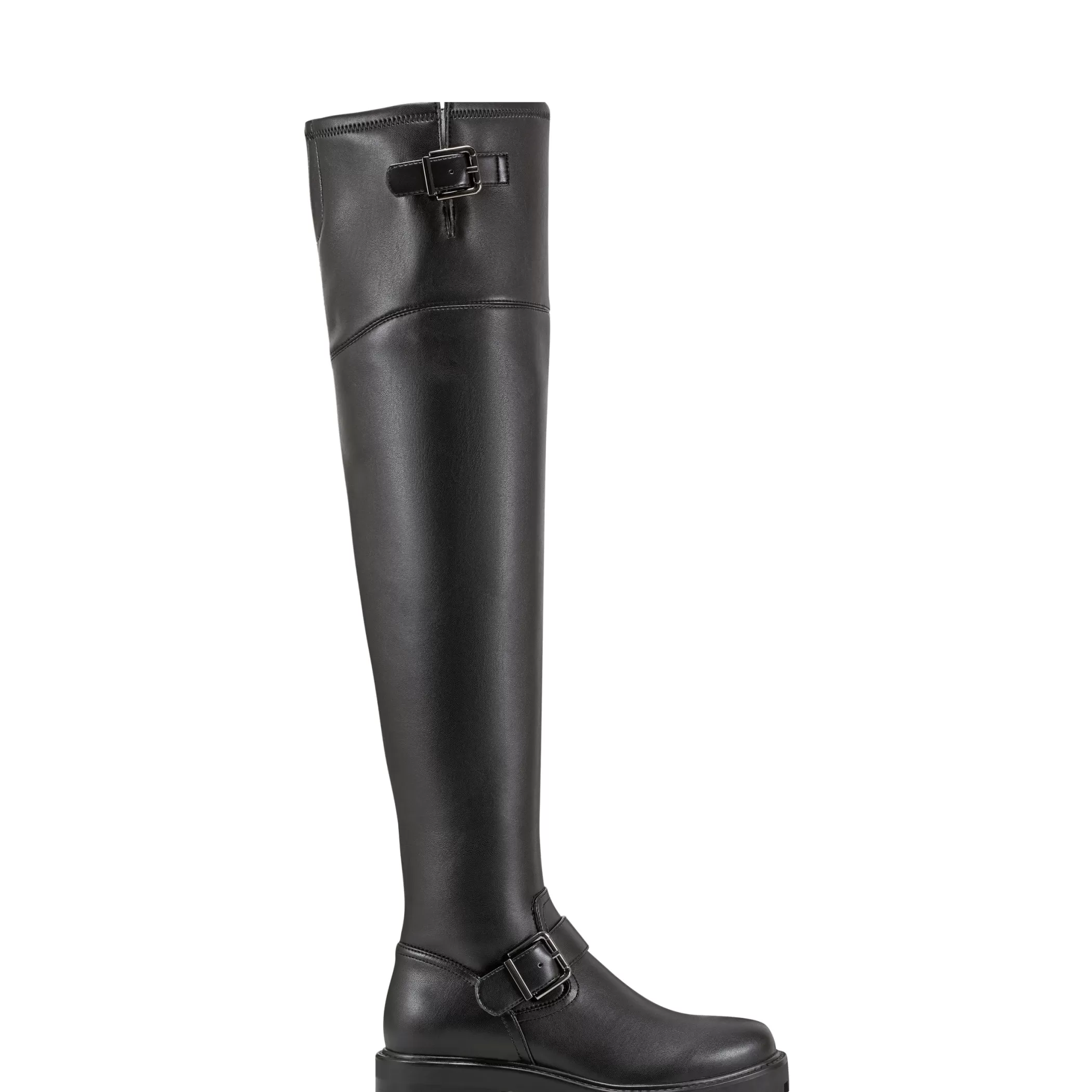 Cheap Marc Fisher Ganven Lug Sole Over The Knee Boot Black Leather