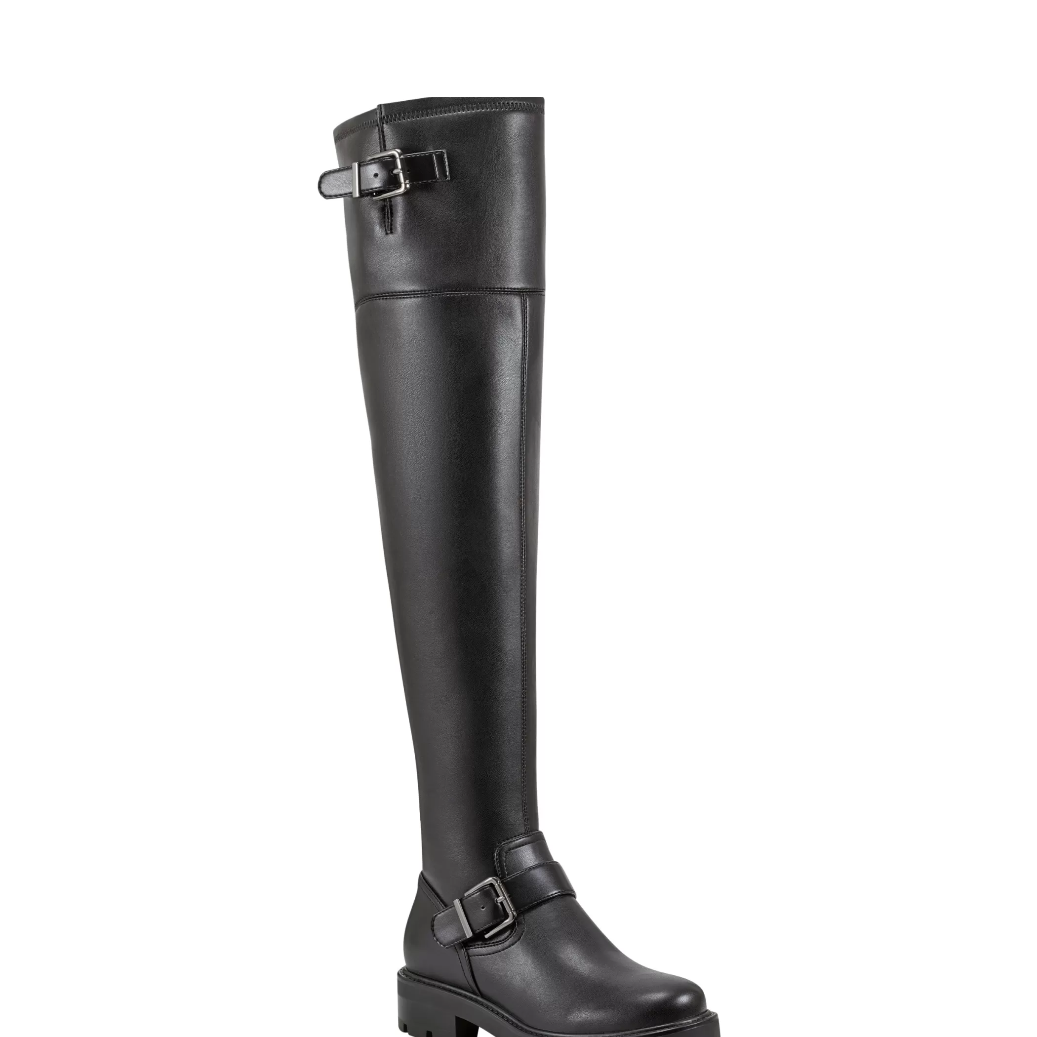 Cheap Marc Fisher Ganven Lug Sole Over The Knee Boot Black Leather