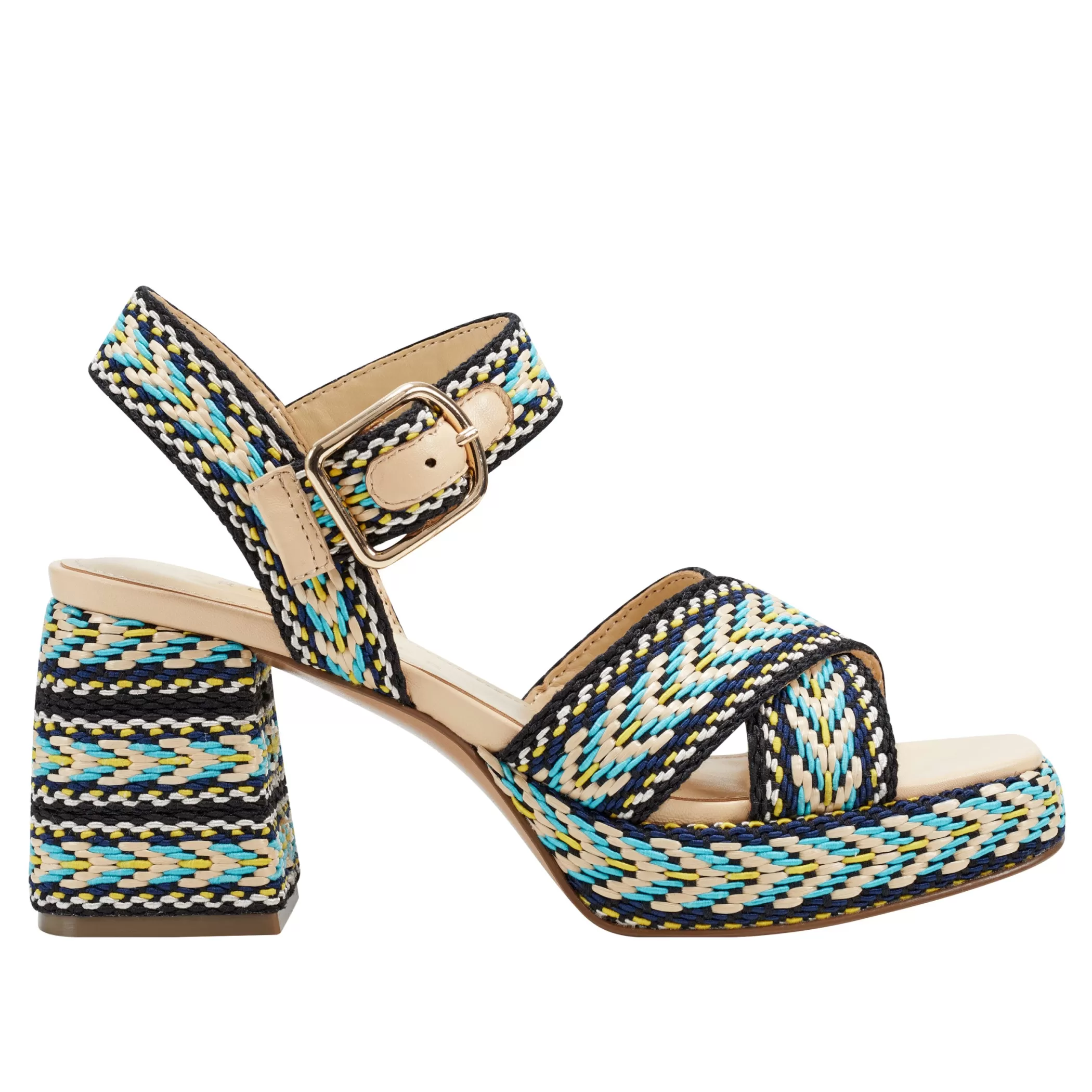 Store Marc Fisher Gemmie Platform Sandal Blue Multi