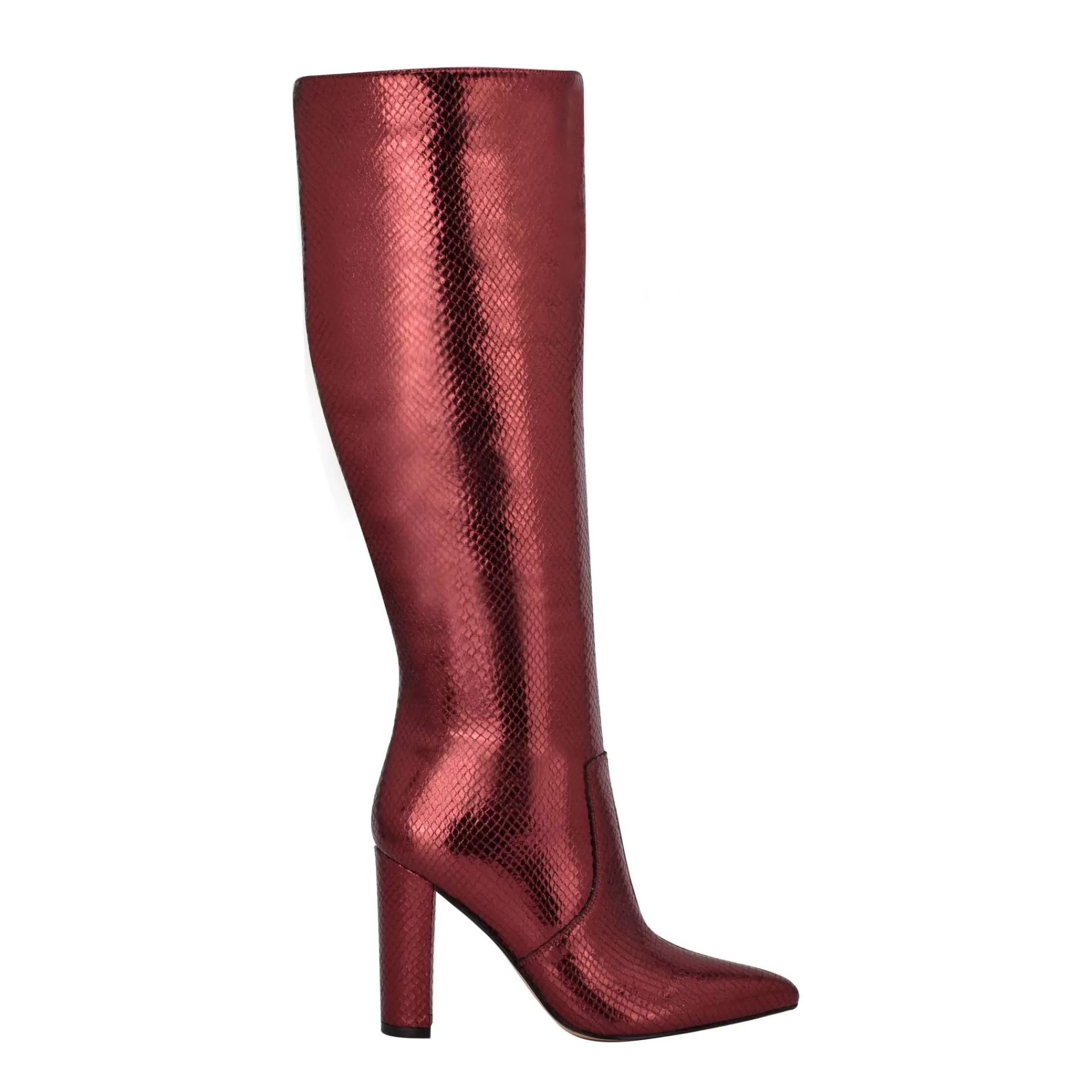 Cheap Marc Fisher Giancarlo Heeled Boot Red Snake Suede