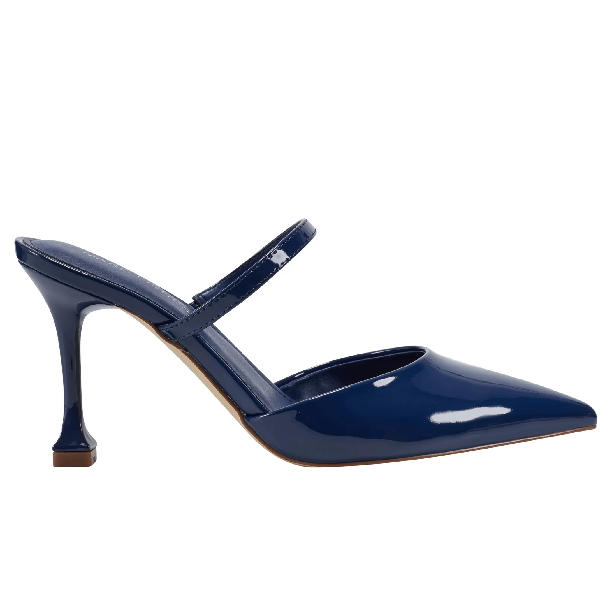 Shop Marc Fisher Hadais Heeled Mule Navy Patent