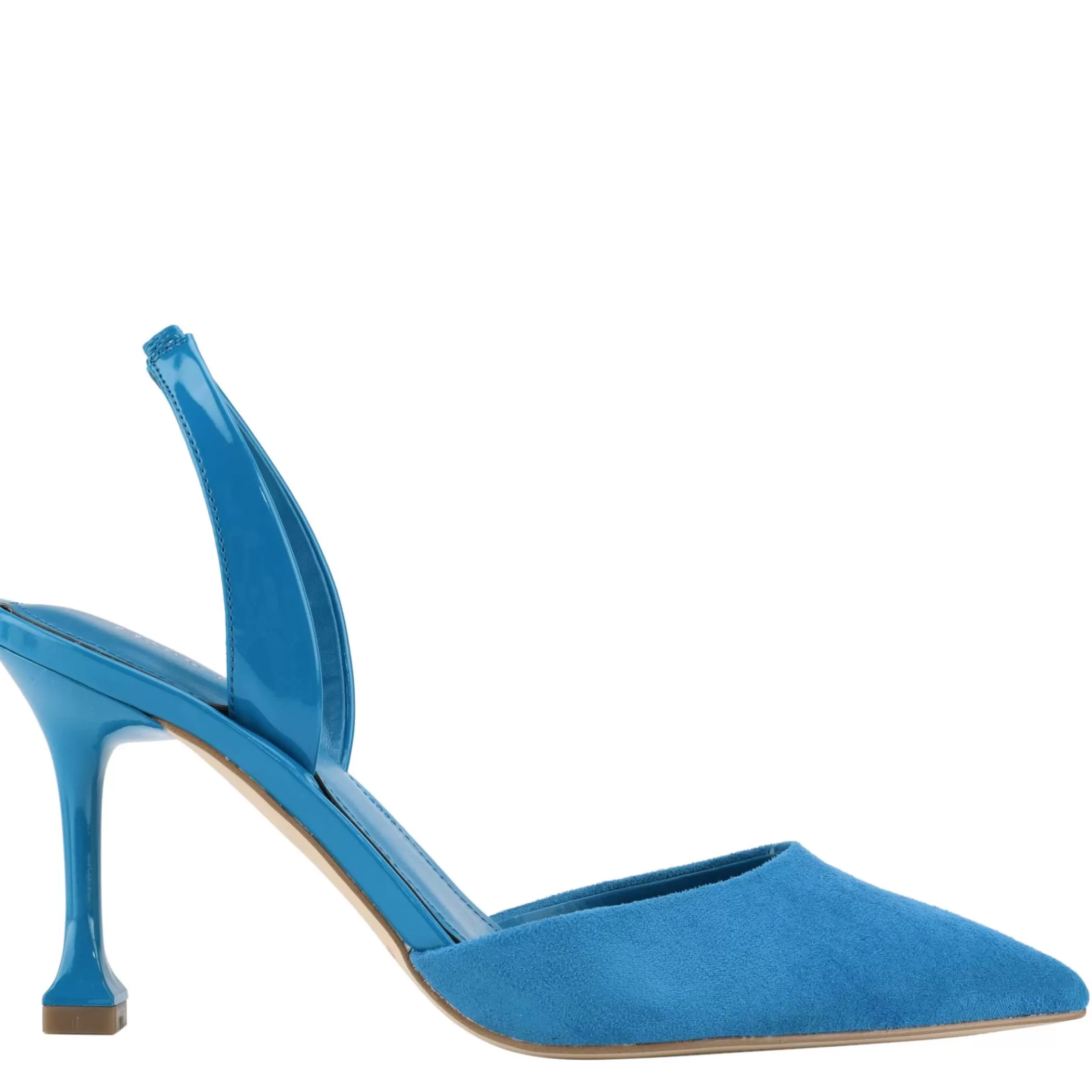 Clearance Marc Fisher Hadya Slingback Pump Medium Blue Suede