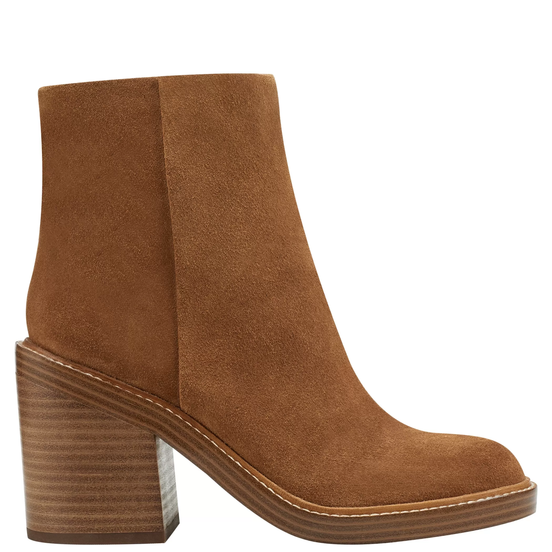 New Marc Fisher Haleena Round Toe Bootie Tan Suede