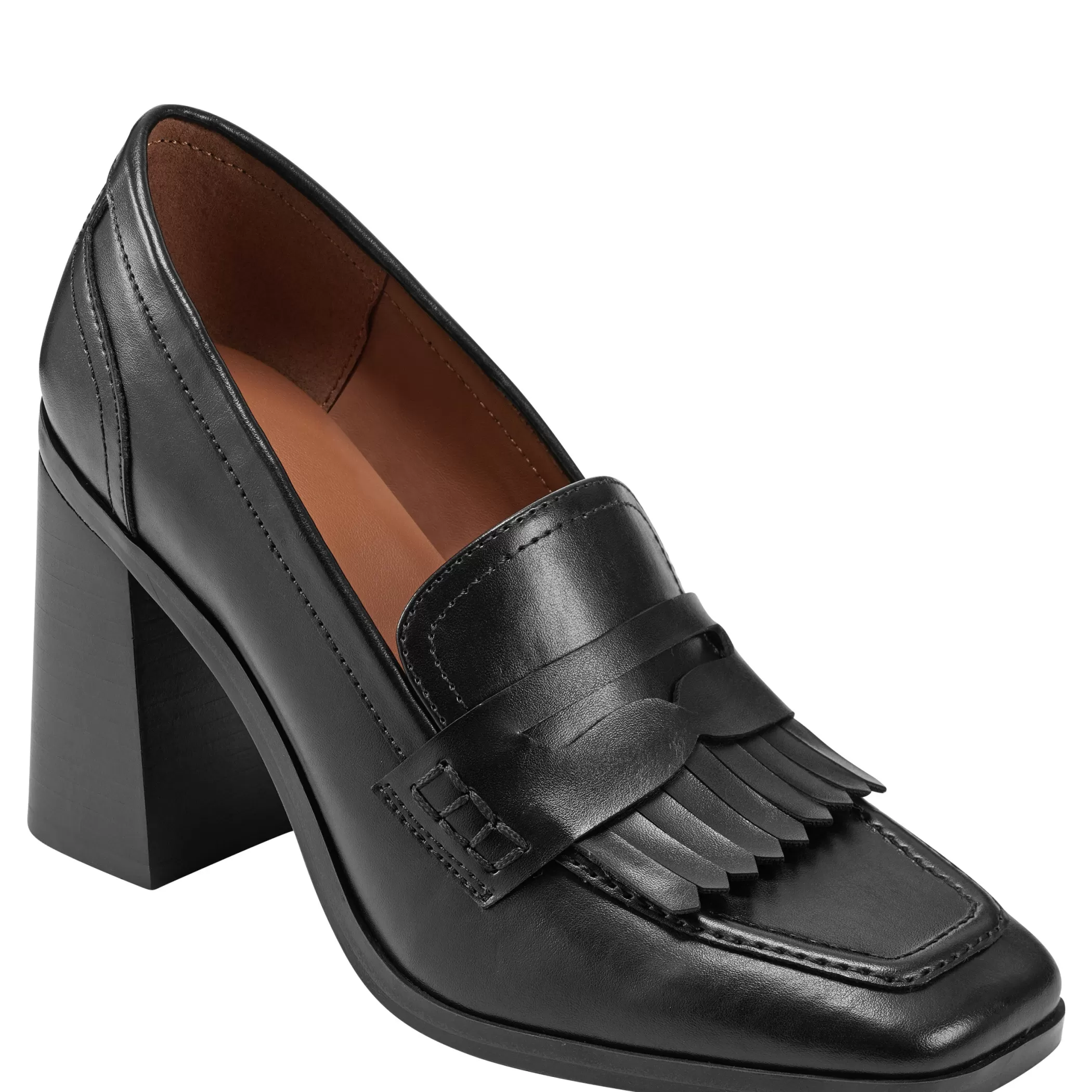 Store Marc Fisher Hamish Block Heel Loafer Black