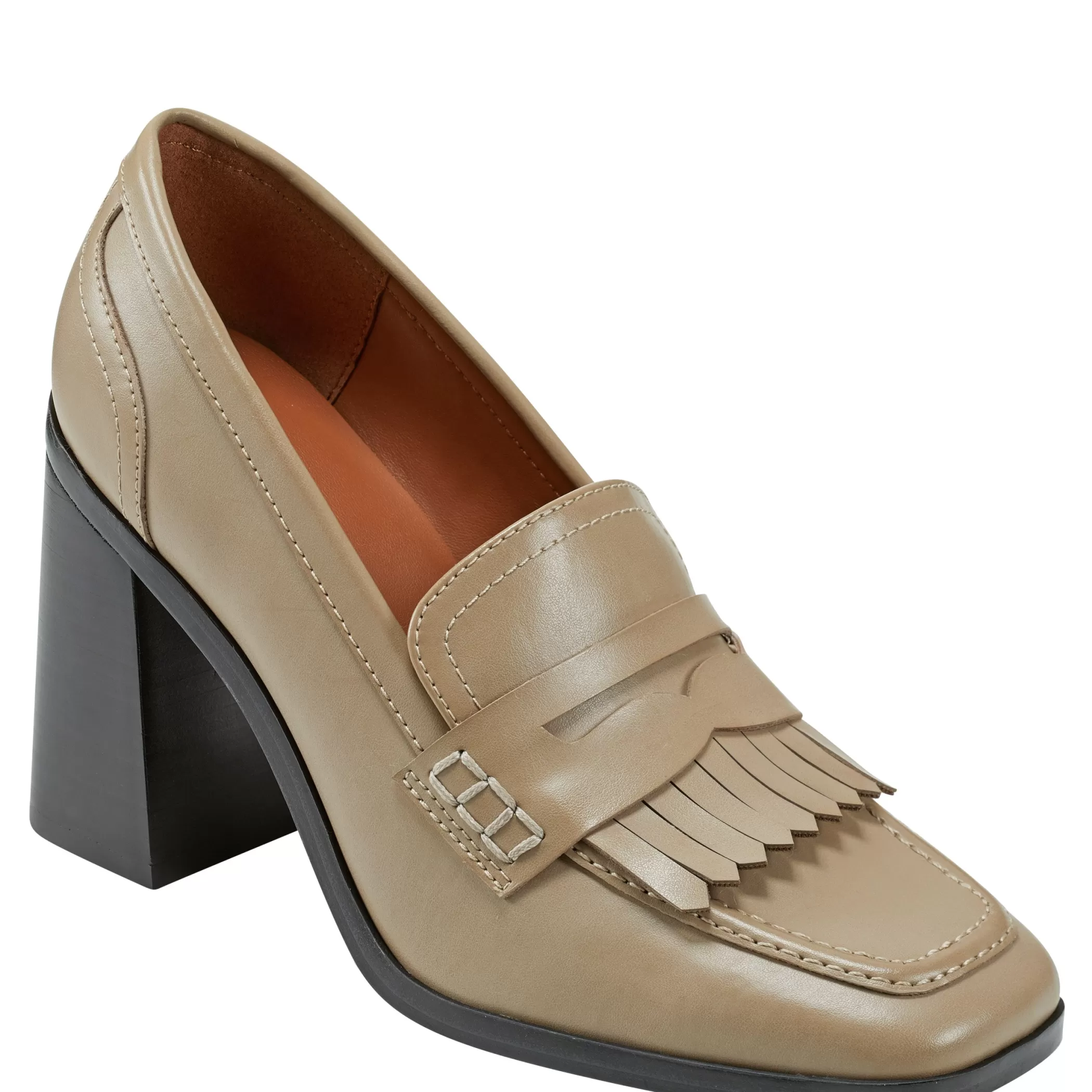 Best Sale Marc Fisher Hamish Block Heel Loafer Taupe