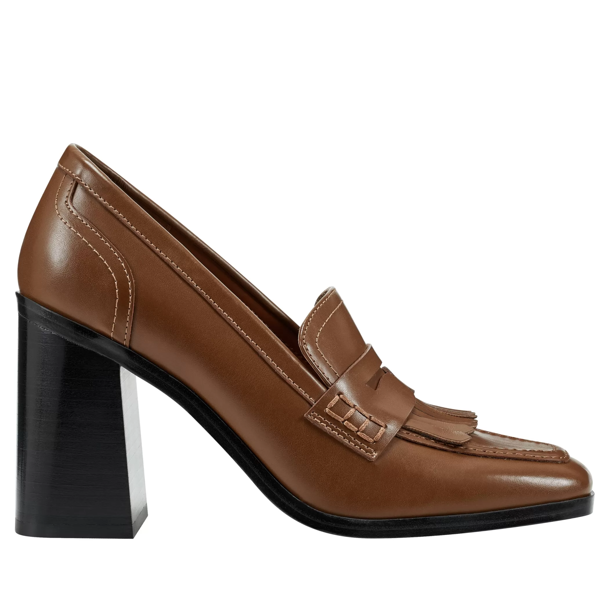 Store Marc Fisher Hamish Block Heel Loafer Brown