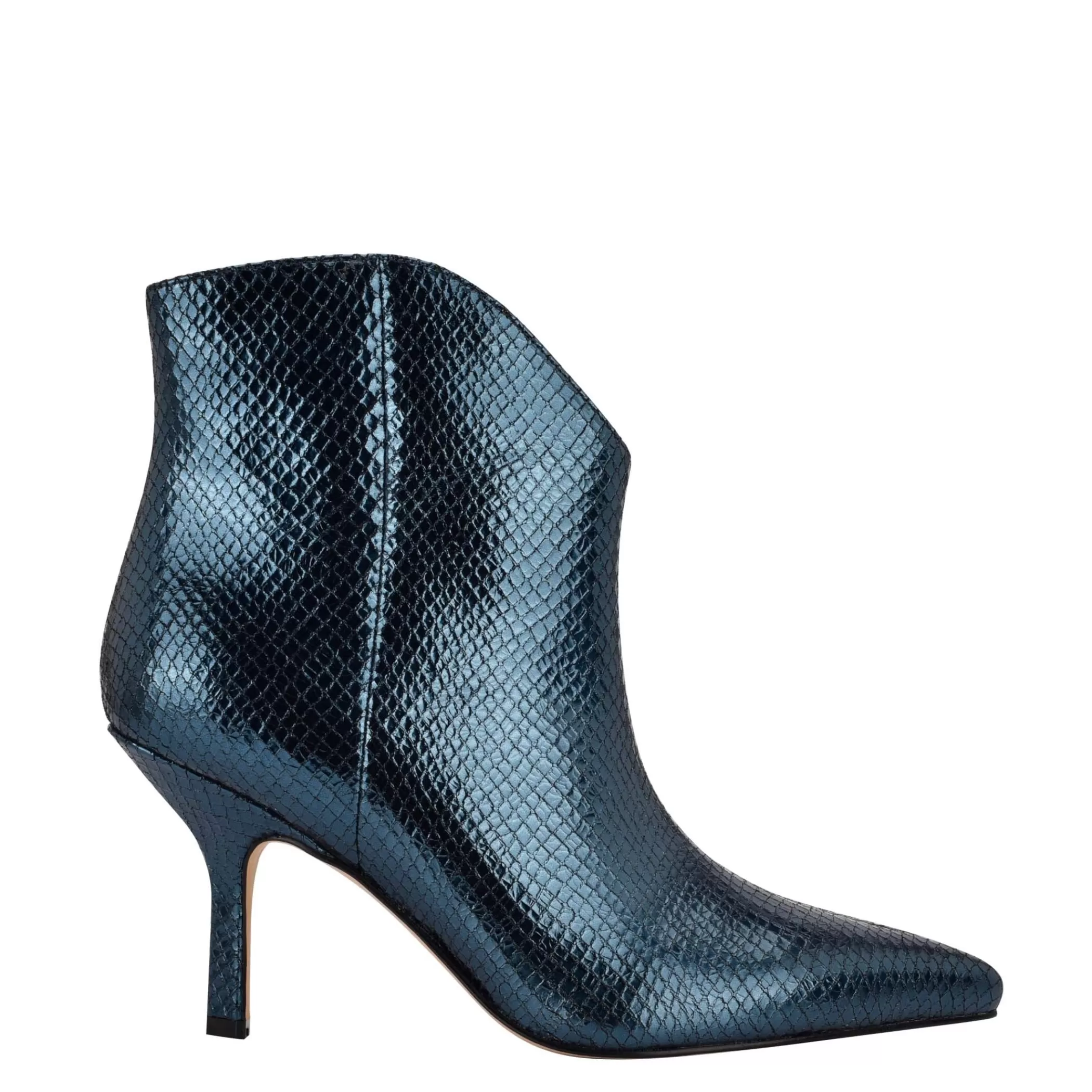 Hot Marc Fisher Haylian Pointy Toe Bootie Blue Snake Printed Leather