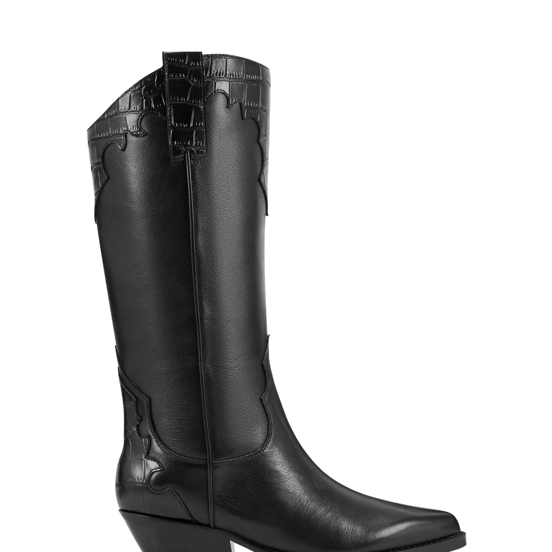 Discount Marc Fisher Hilaria Western Boot Black Leather