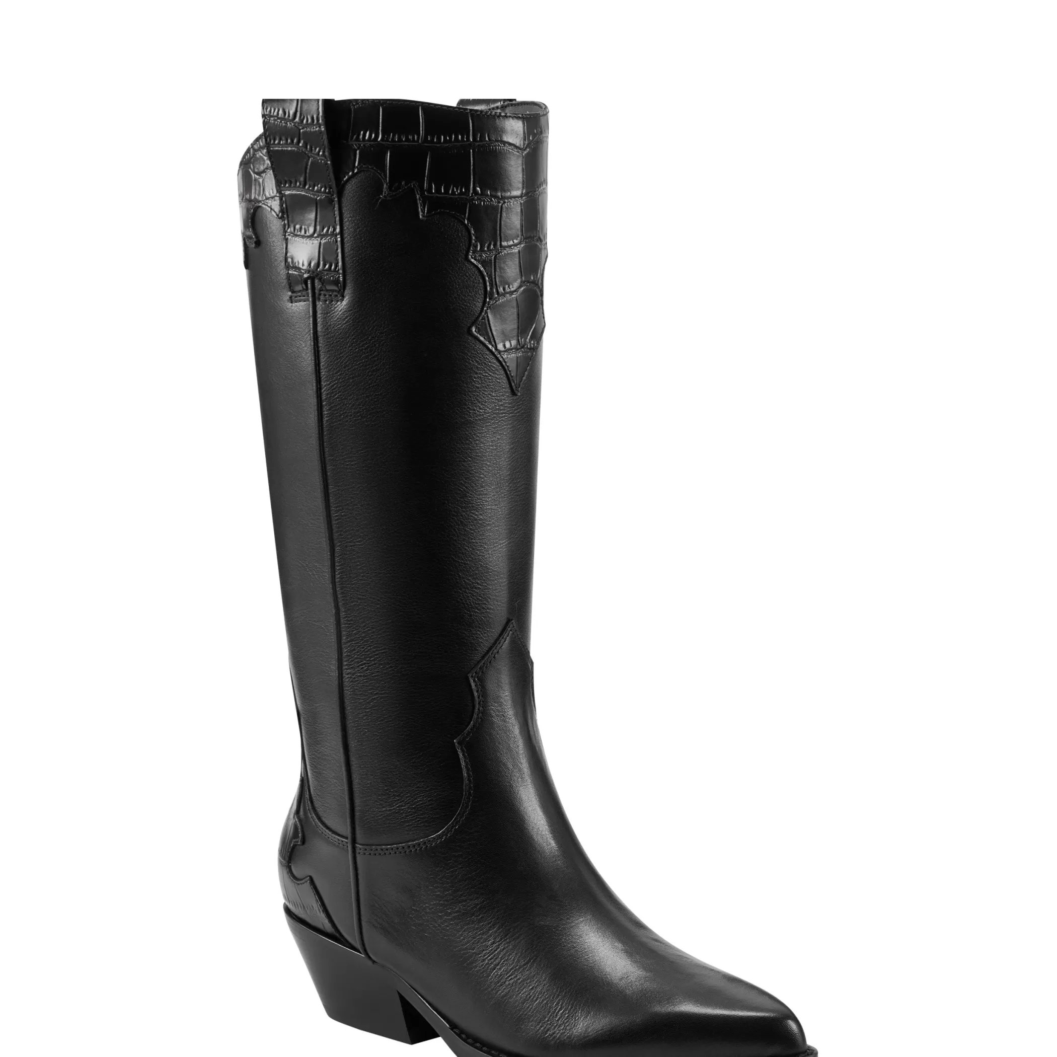 Discount Marc Fisher Hilaria Western Boot Black Leather