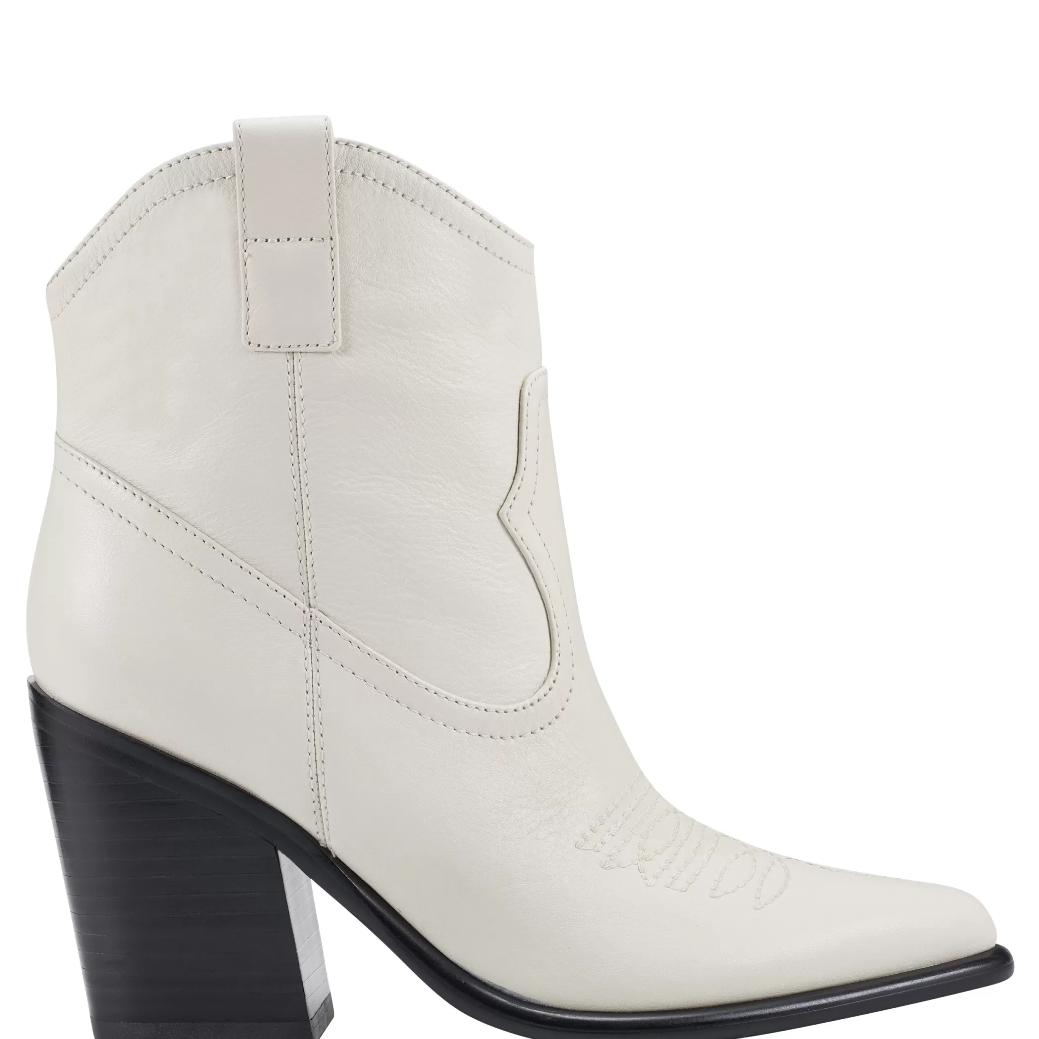 Store Marc Fisher Jalella Detailed Western Bootie Ivory Leather