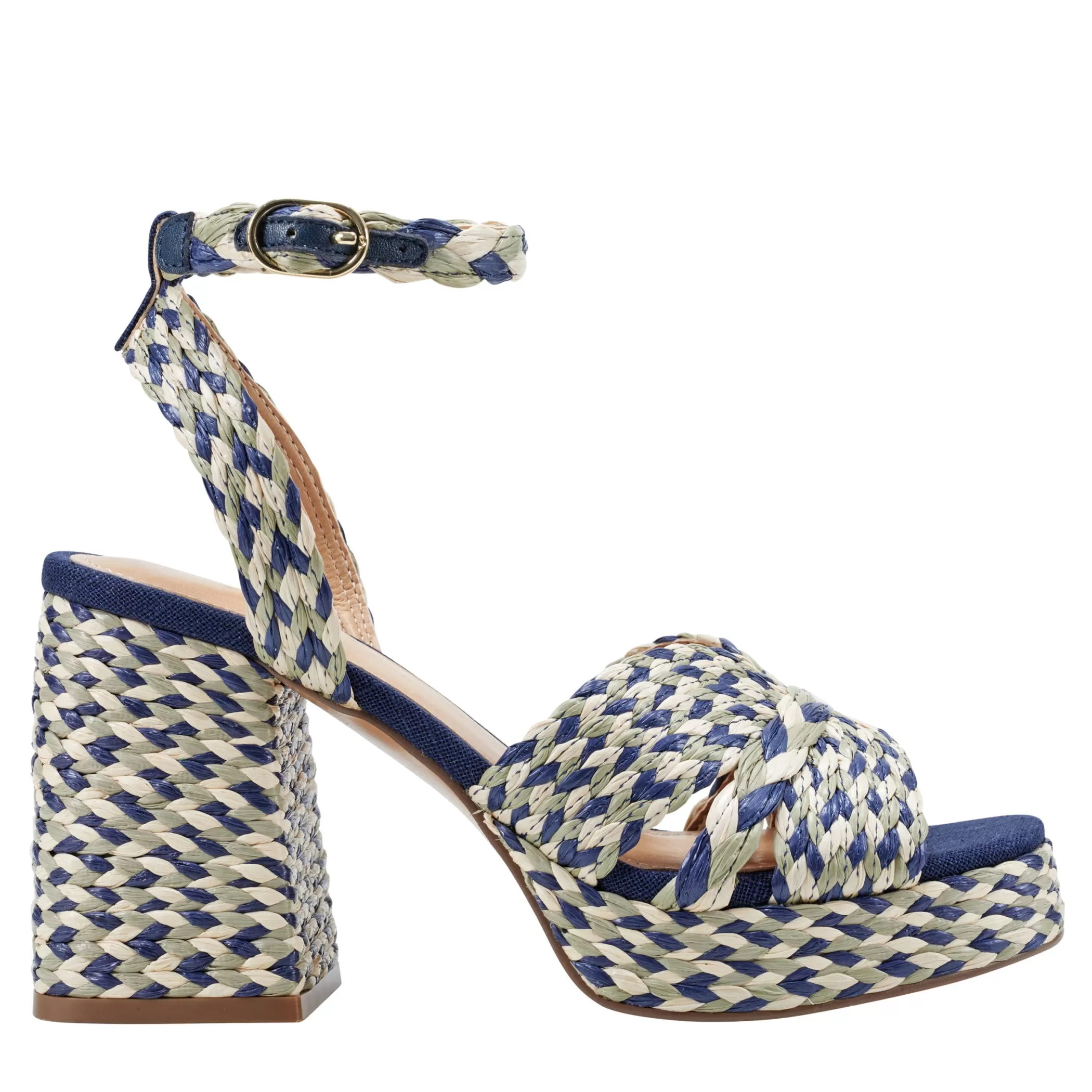 Best Sale Marc Fisher Janie Platform Sandal Blue Multi