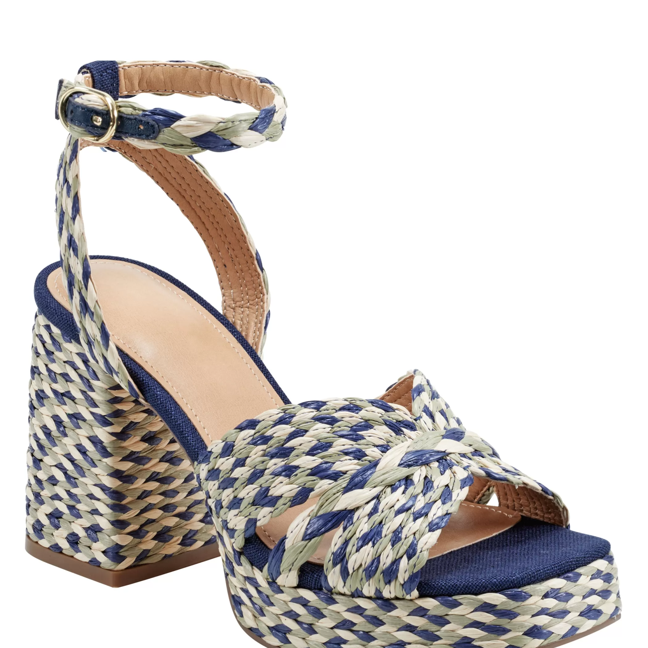 Best Sale Marc Fisher Janie Platform Sandal Blue Multi