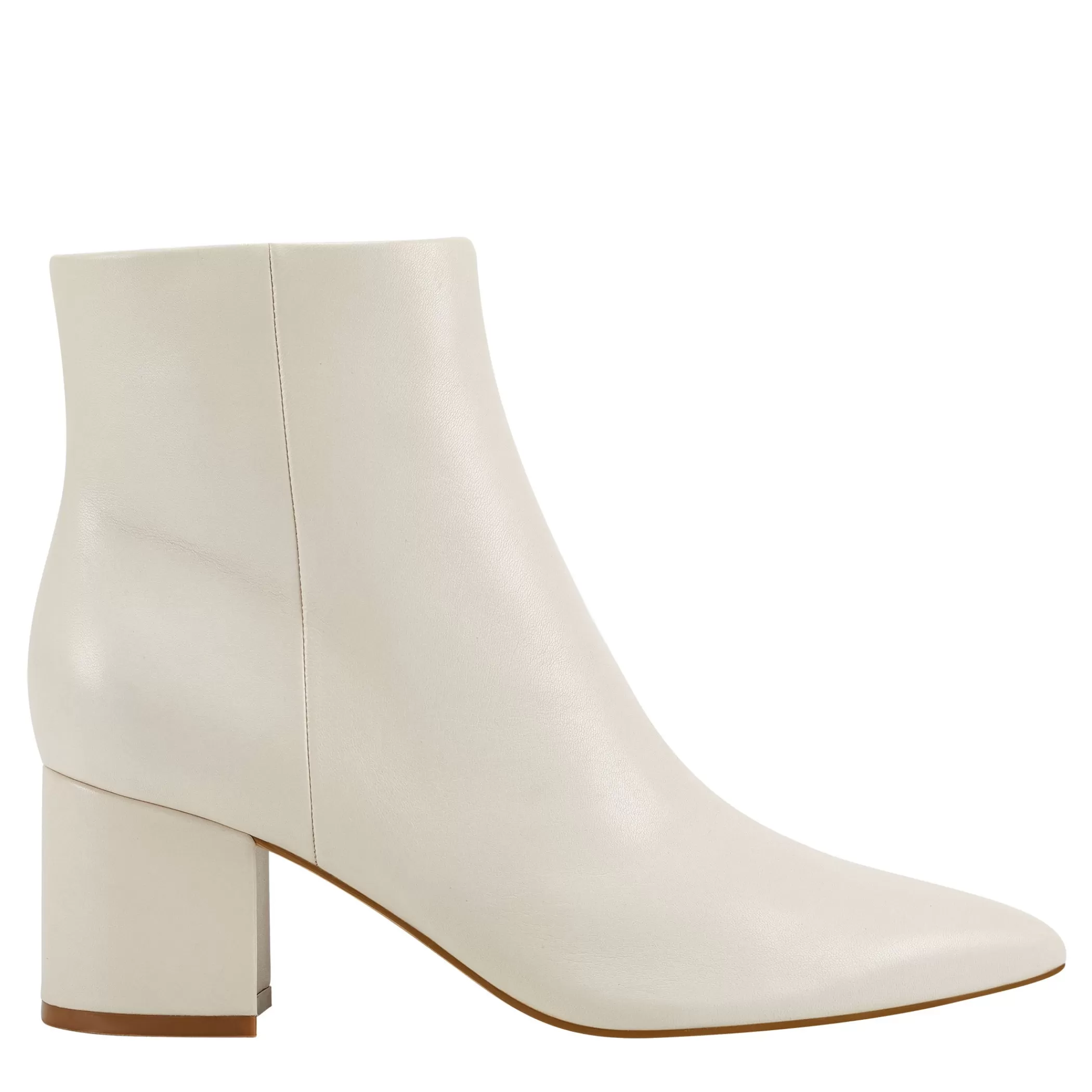 Shop Marc Fisher Jarli Pointy Ankle Bootie Ivory Leather