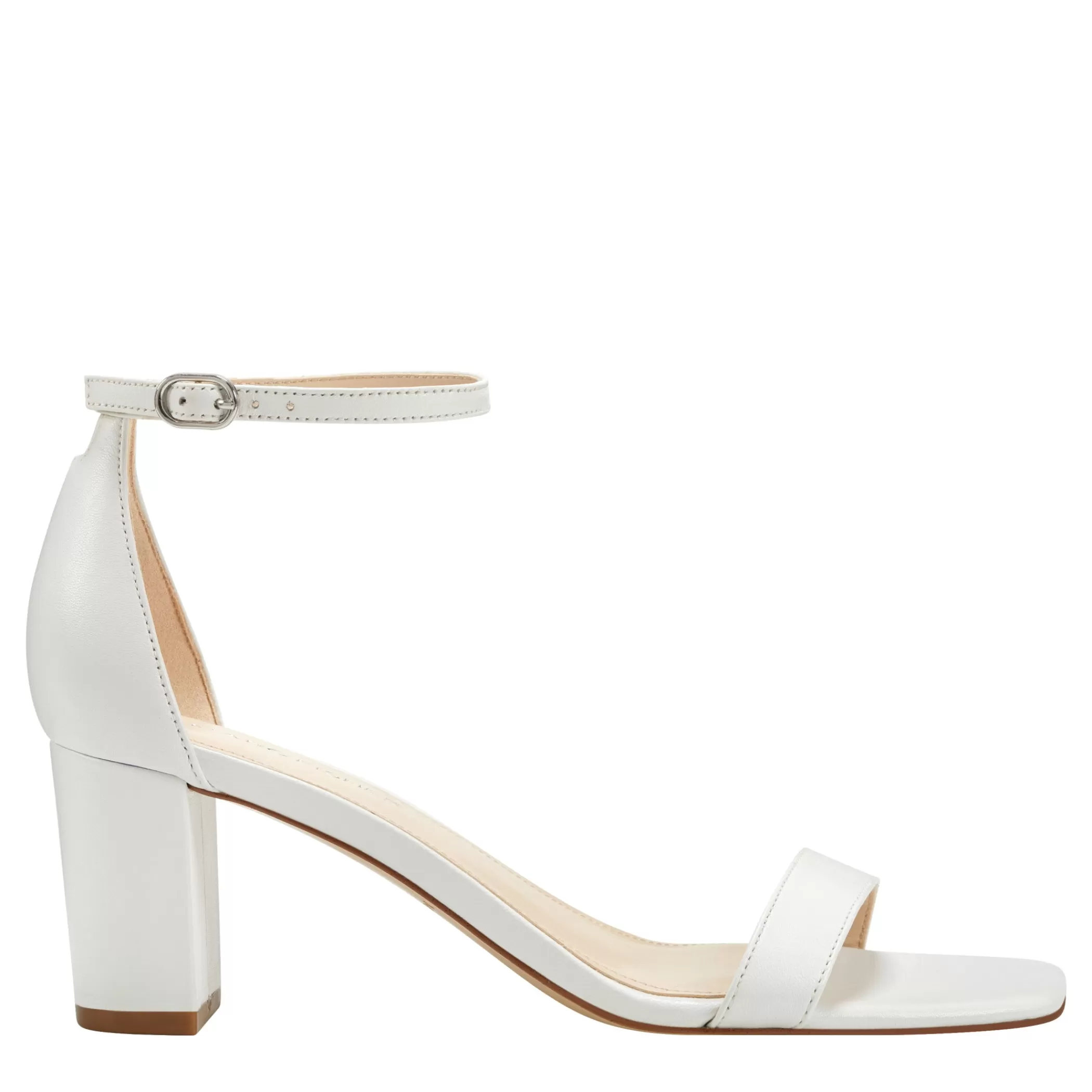 Clearance Marc Fisher Jaron Ankle Strap Heeled Sandal White