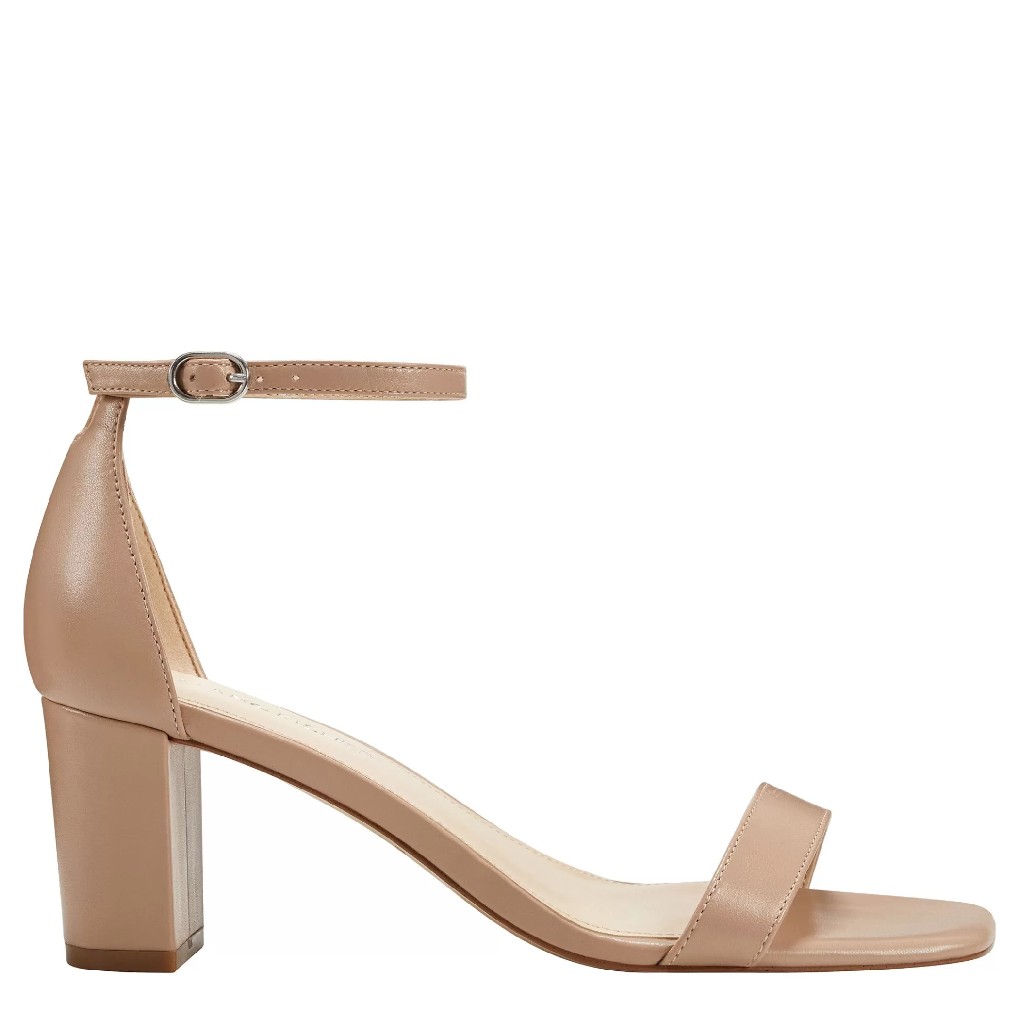 Outlet Marc Fisher Jaron Ankle Strap Heeled Sandal Light Natural Leather