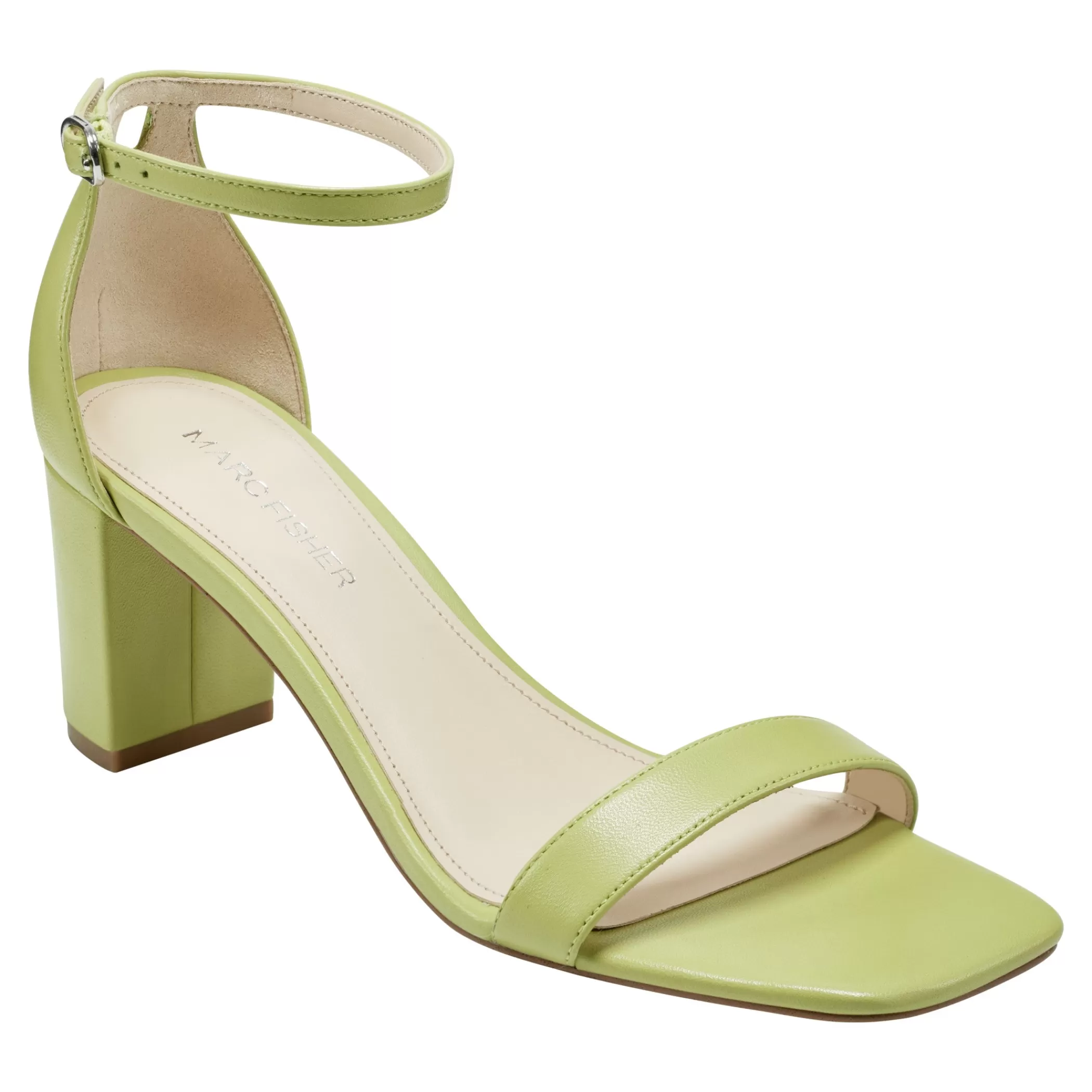 Clearance Marc Fisher Jaron Ankle Strap Heeled Sandal Lime