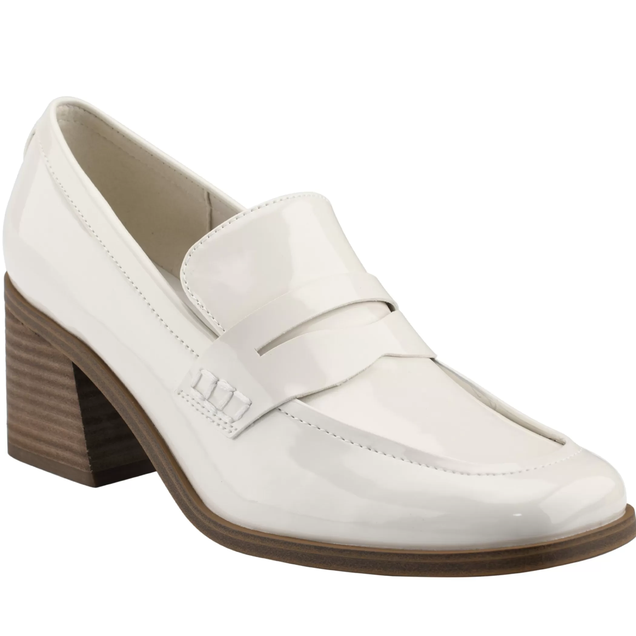 New Marc Fisher Kchris Heeled Loafer Chic Cream Patent